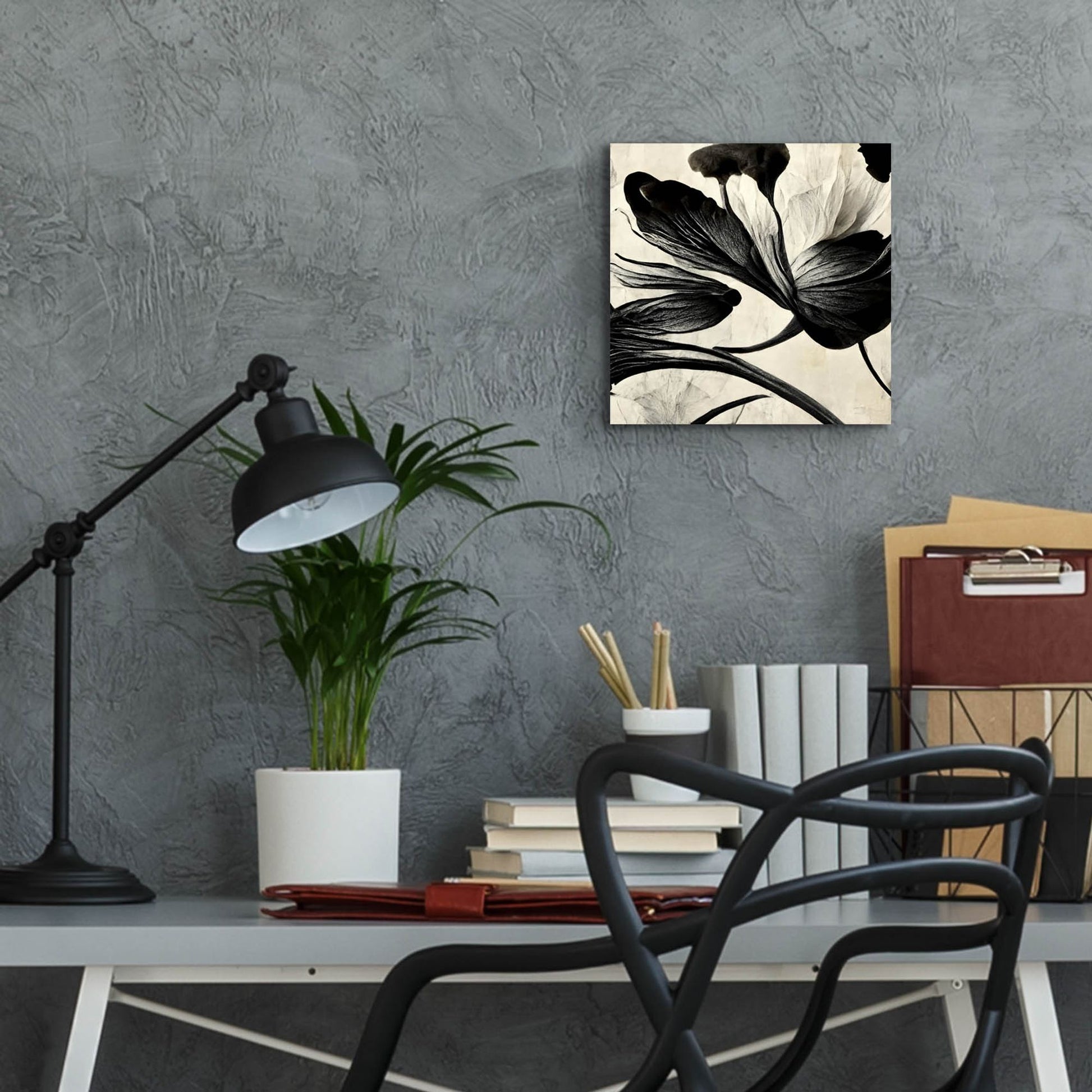 Epic Art 'Flowers Black White 33' by Ray Heere, Acrylic Glass Wall Art,12x12