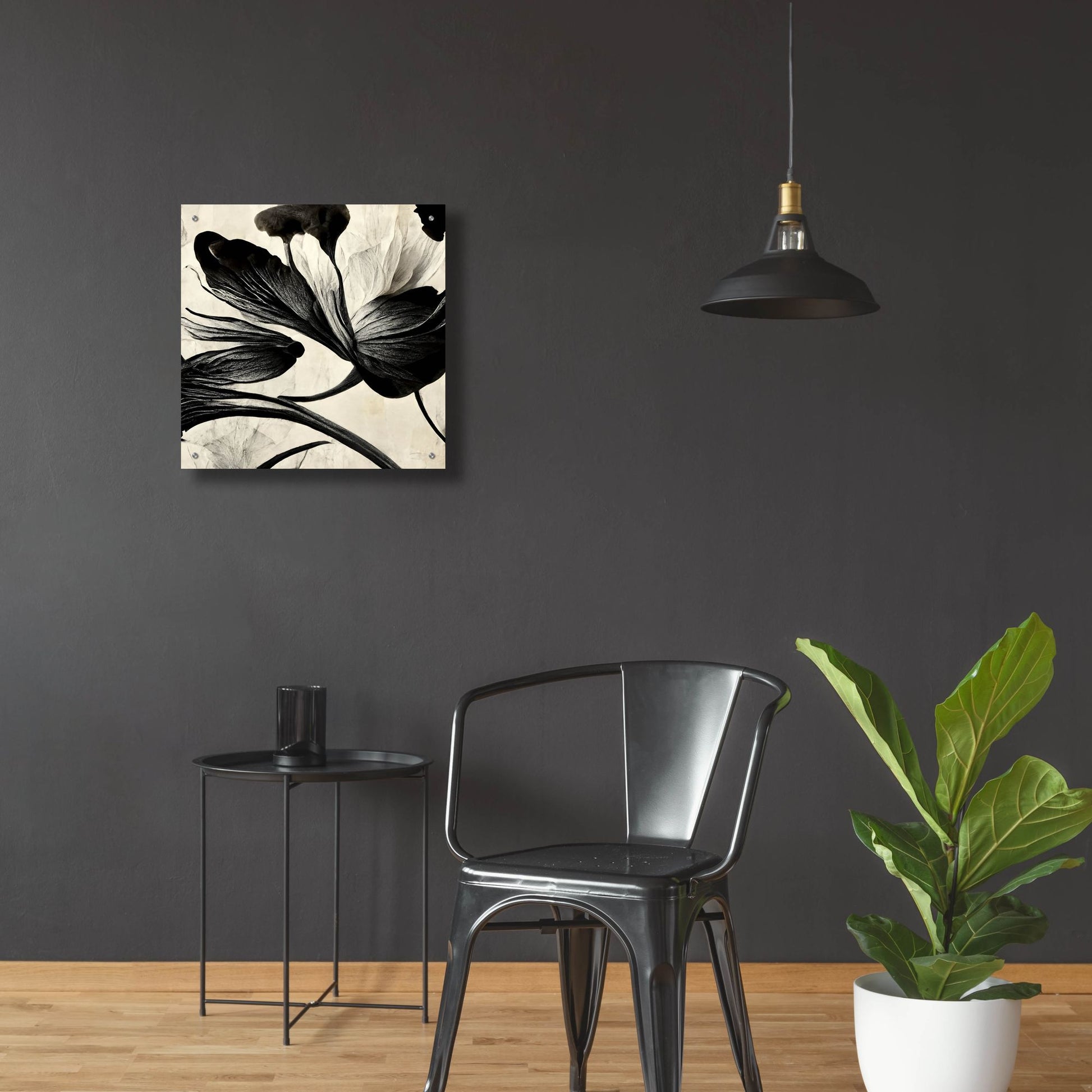 Epic Art 'Flowers Black White 33' by Ray Heere, Acrylic Glass Wall Art,24x24