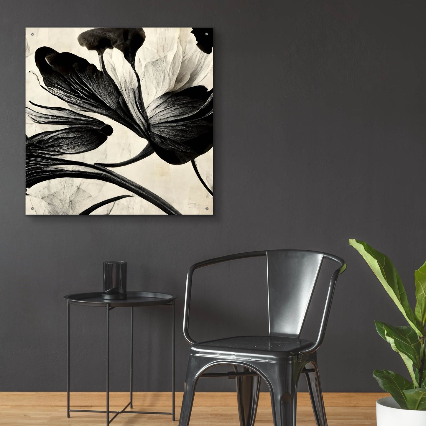 Epic Art 'Flowers Black White 33' by Ray Heere, Acrylic Glass Wall Art,36x36