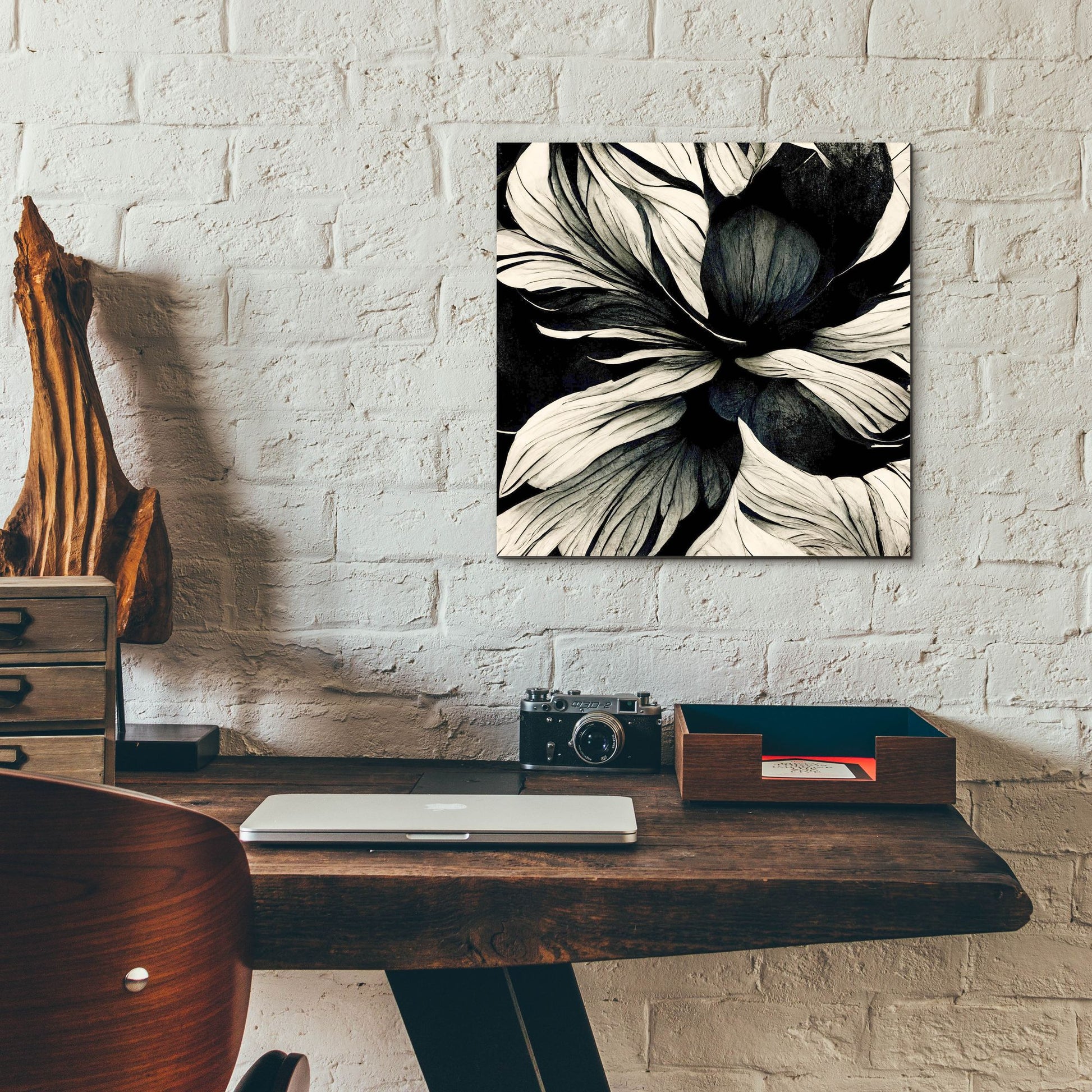 Epic Art 'Flowers Black White 34' by Ray Heere, Acrylic Glass Wall Art,12x12