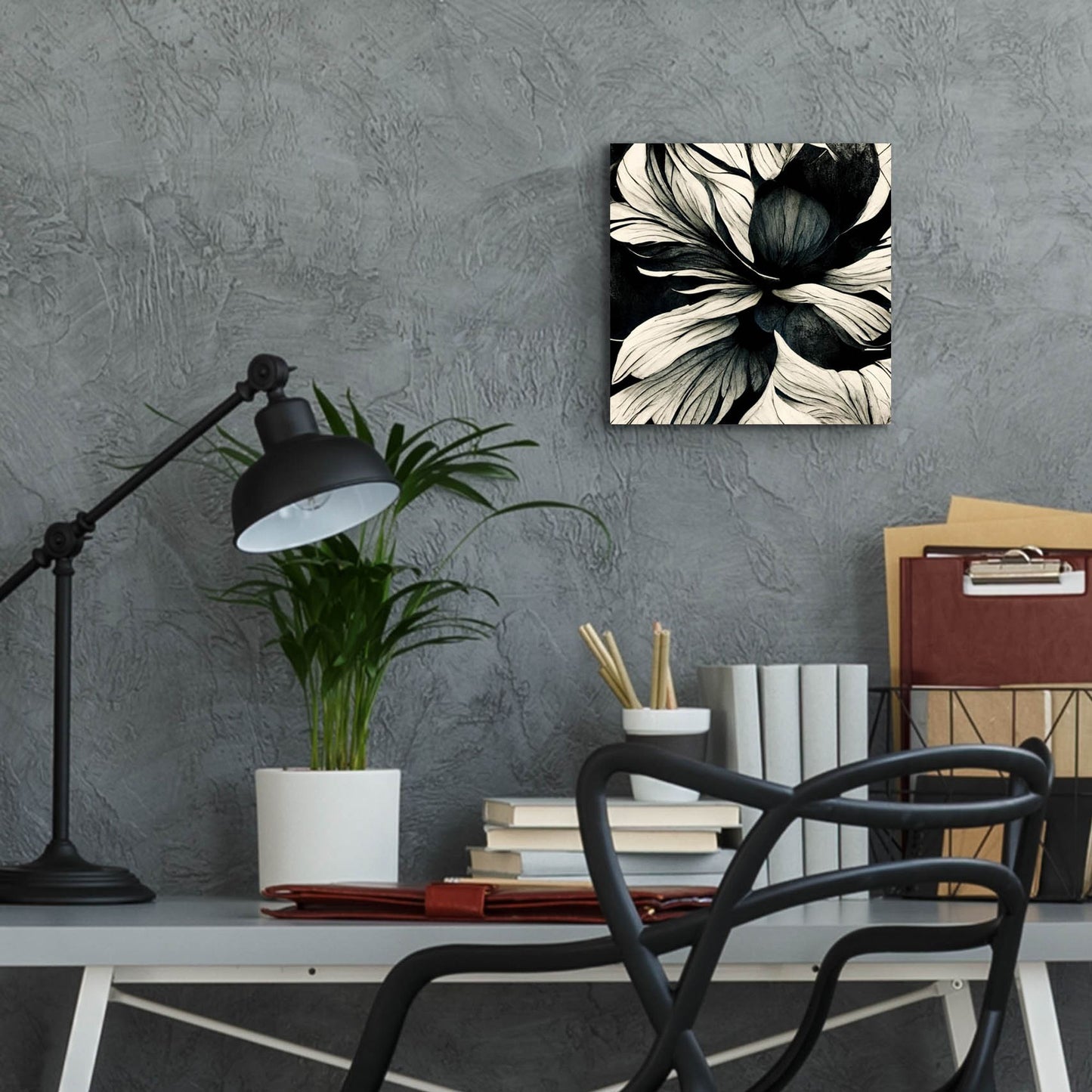 Epic Art 'Flowers Black White 34' by Ray Heere, Acrylic Glass Wall Art,12x12