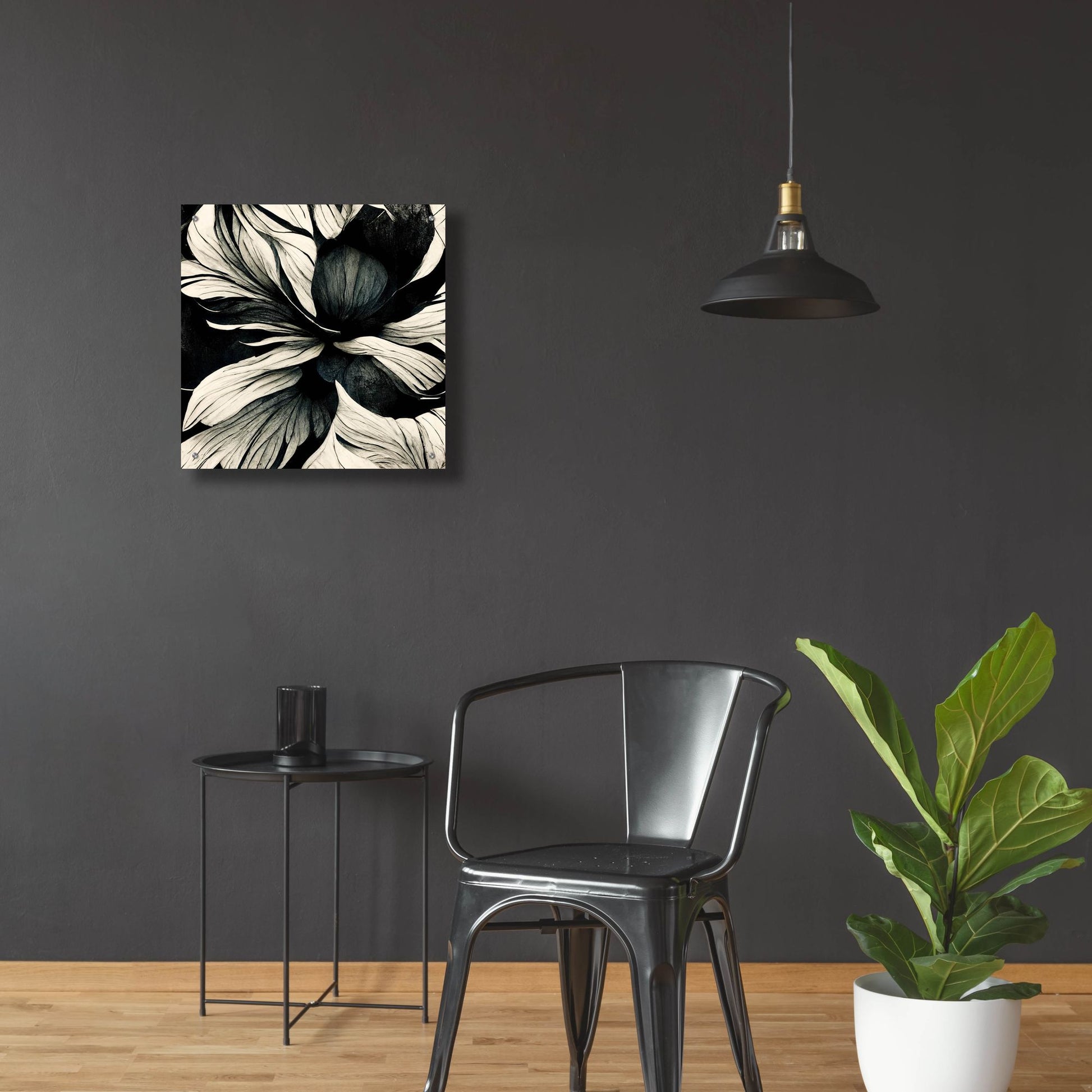 Epic Art 'Flowers Black White 34' by Ray Heere, Acrylic Glass Wall Art,24x24