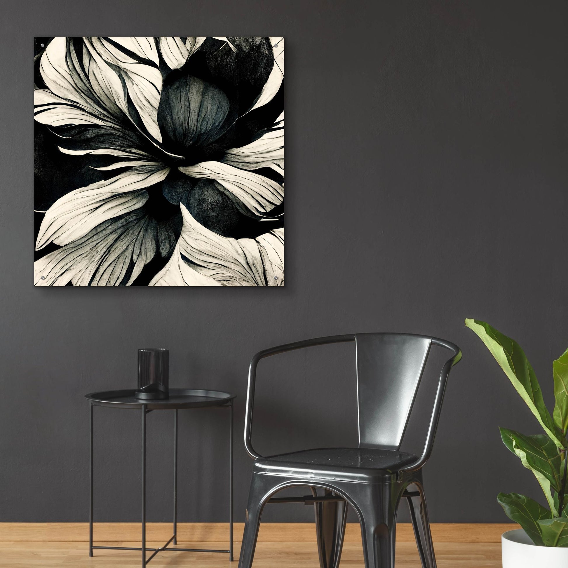 Epic Art 'Flowers Black White 34' by Ray Heere, Acrylic Glass Wall Art,36x36