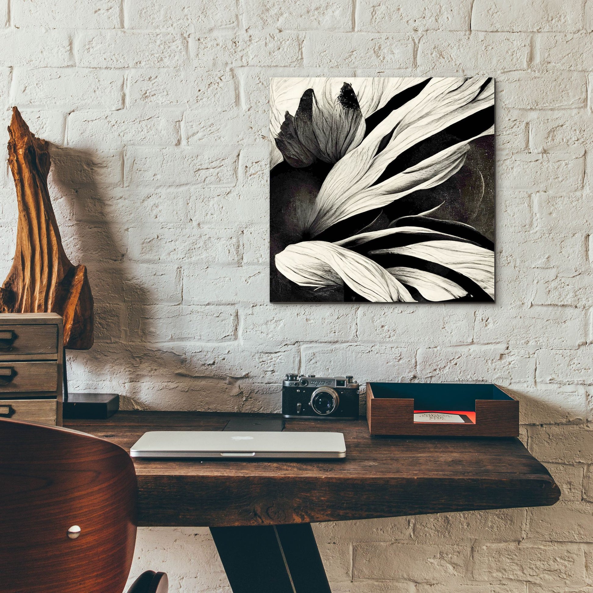 Epic Art 'Flowers Black White 35' by Ray Heere, Acrylic Glass Wall Art,12x12