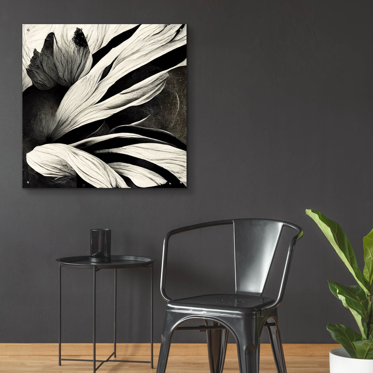 Epic Art 'Flowers Black White 35' by Ray Heere, Acrylic Glass Wall Art,36x36