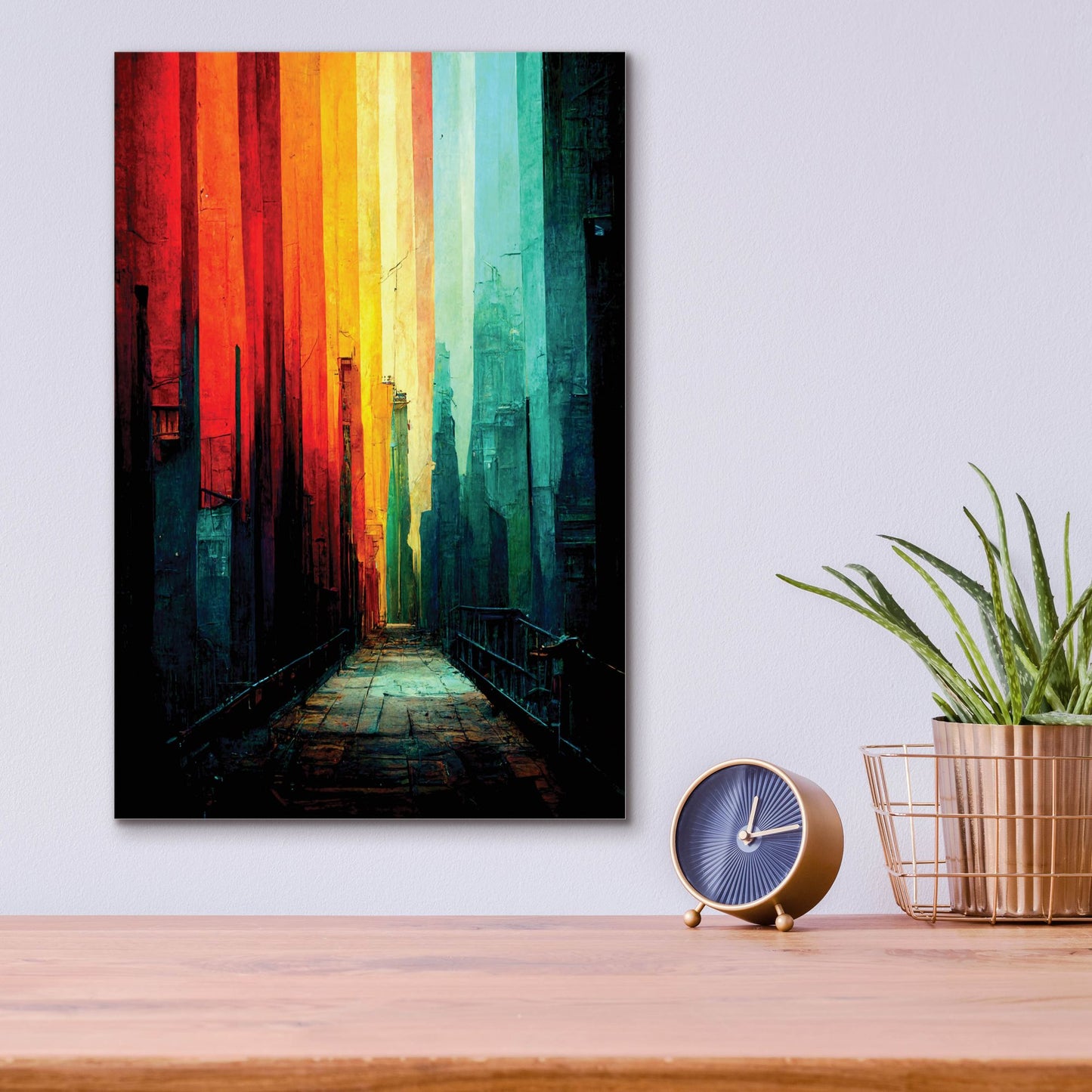 Epic Art 'Abstract City 1' by Romantz Art, Acrylic Glass Wall Art,12x16