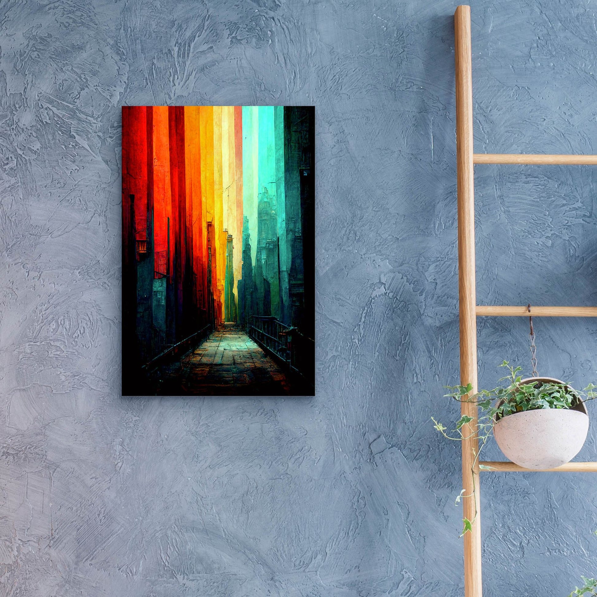 Epic Art 'Abstract City 1' by Romantz Art, Acrylic Glass Wall Art,16x24