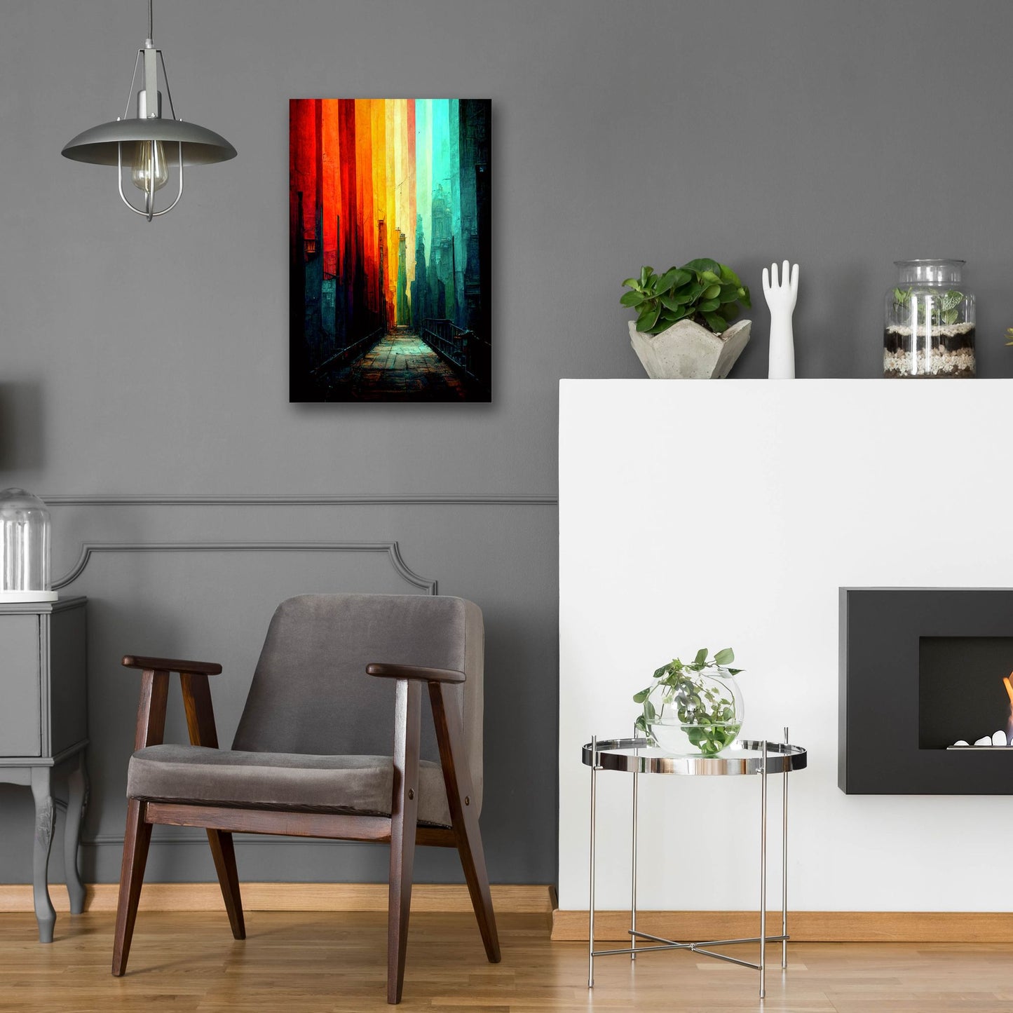 Epic Art 'Abstract City 1' by Romantz Art, Acrylic Glass Wall Art,16x24