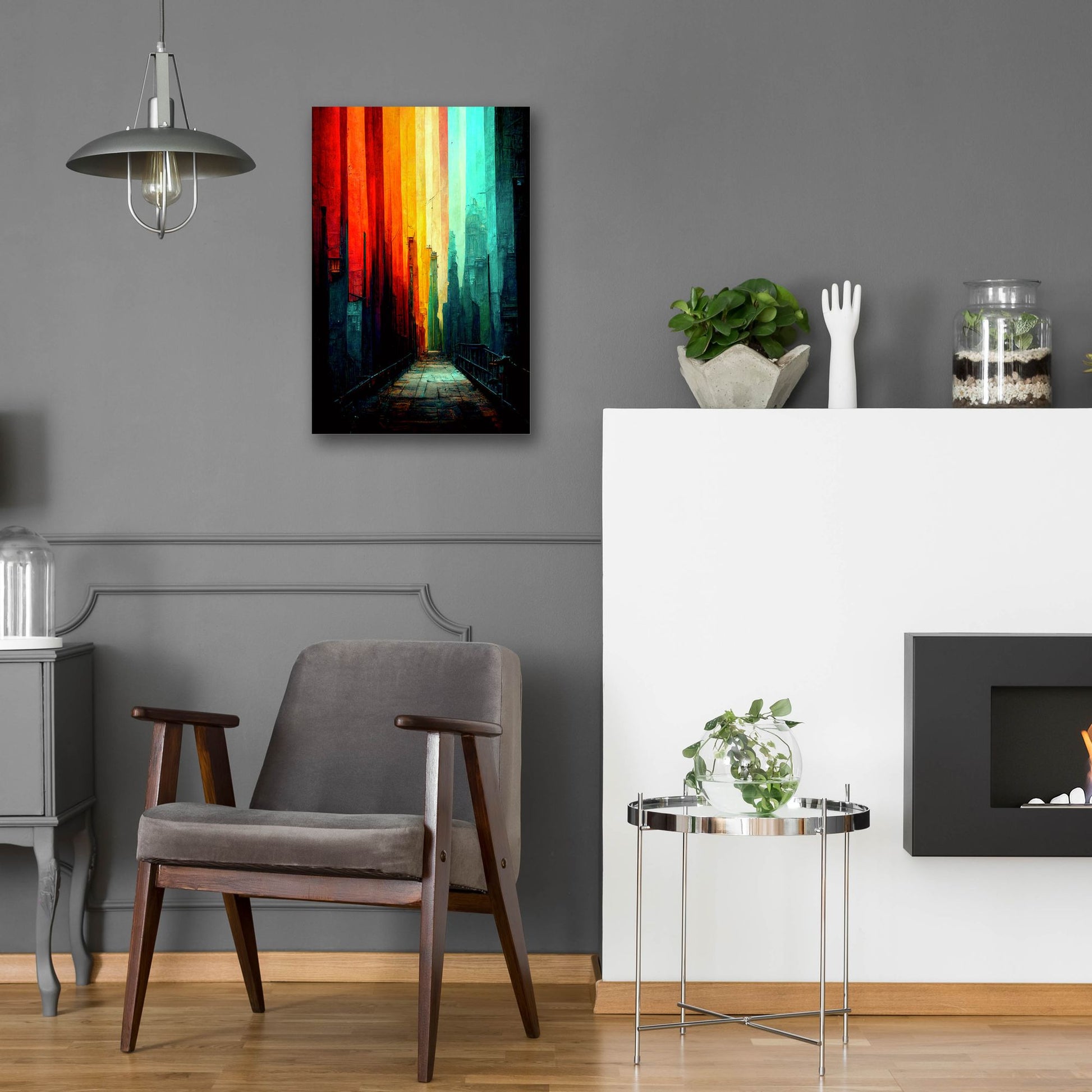 Epic Art 'Abstract City 1' by Romantz Art, Acrylic Glass Wall Art,16x24
