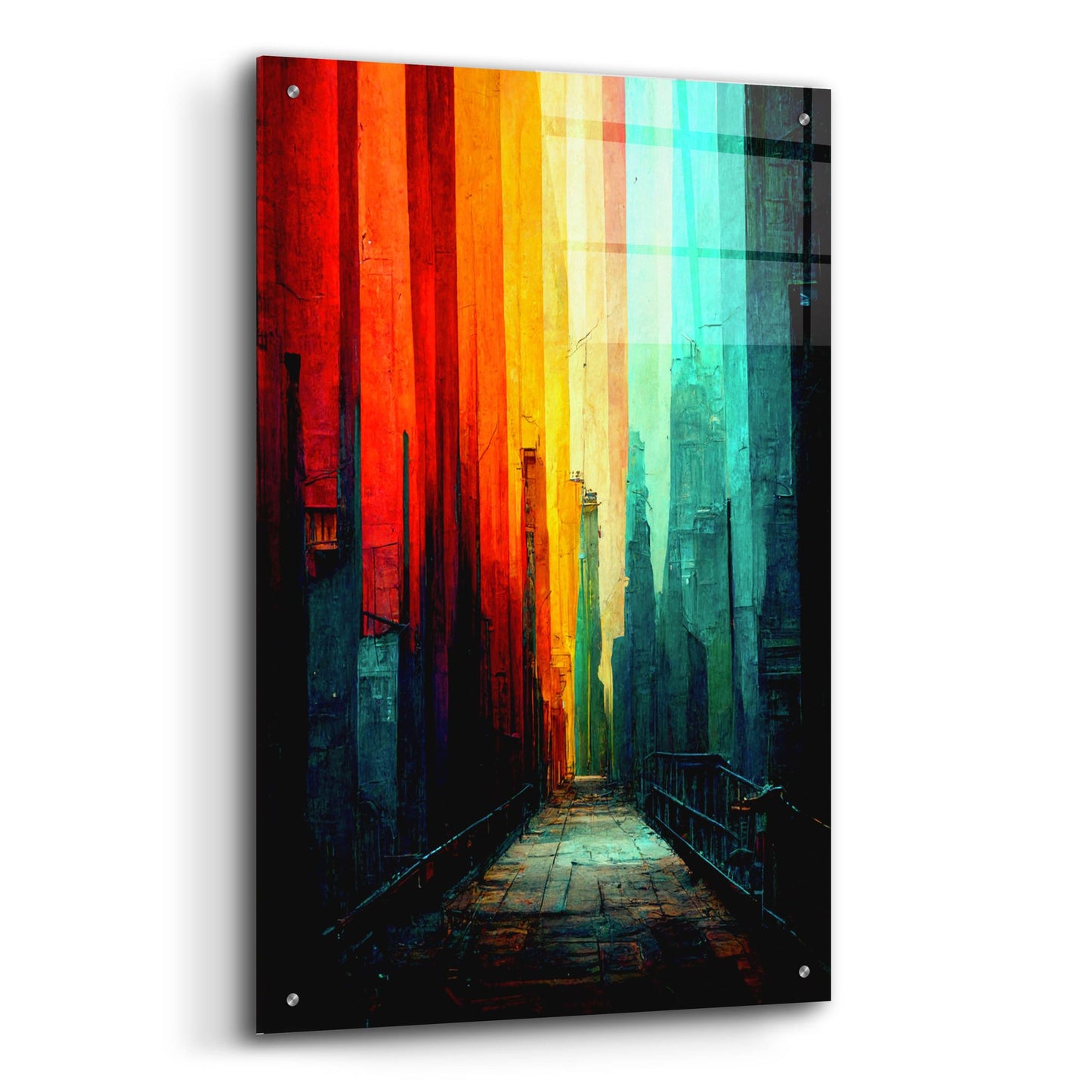 Epic Art 'Abstract City 1' by Romantz Art, Acrylic Glass Wall Art,24x36