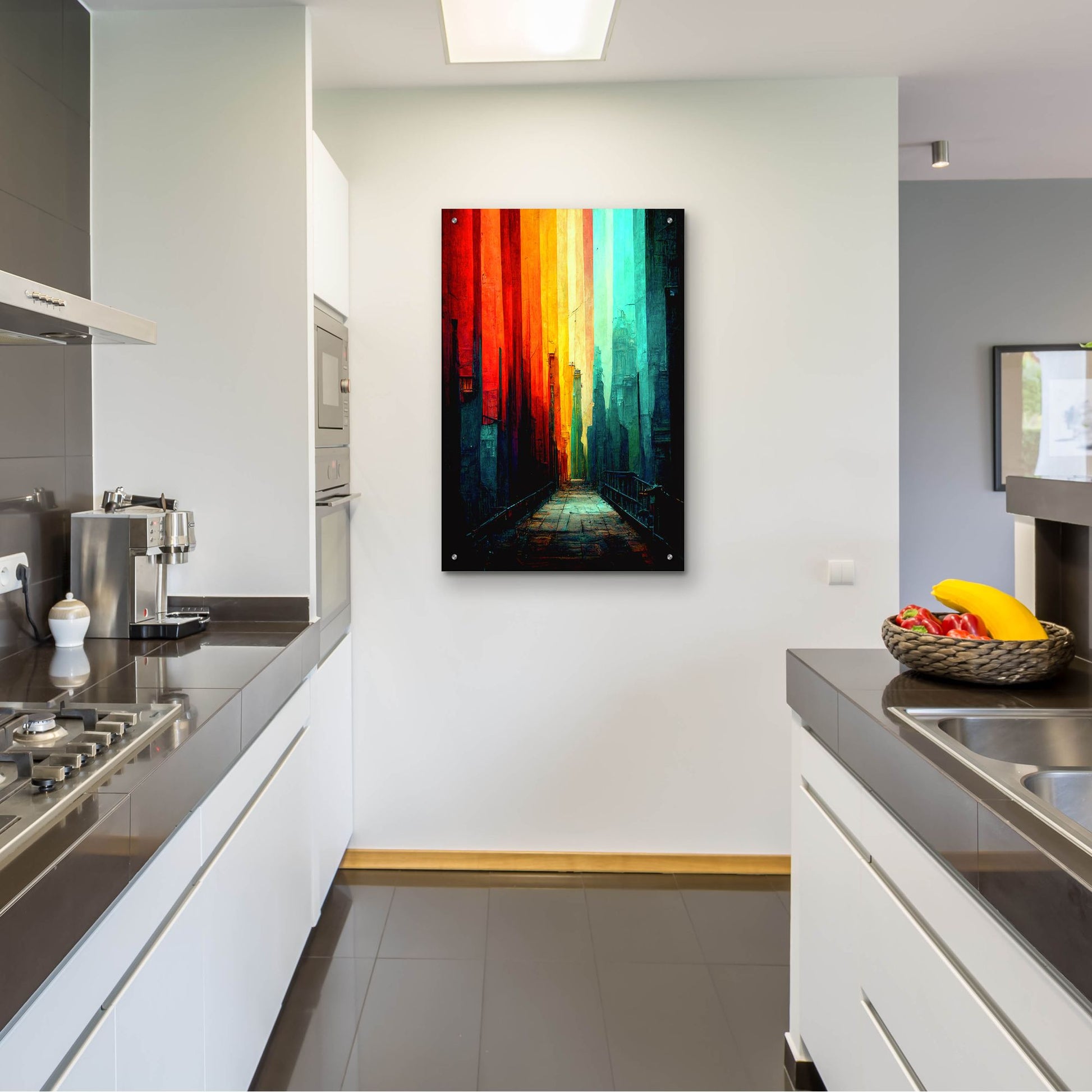 Epic Art 'Abstract City 1' by Romantz Art, Acrylic Glass Wall Art,24x36