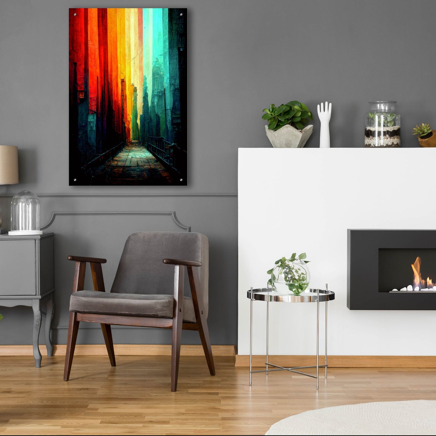 Epic Art 'Abstract City 1' by Romantz Art, Acrylic Glass Wall Art,24x36