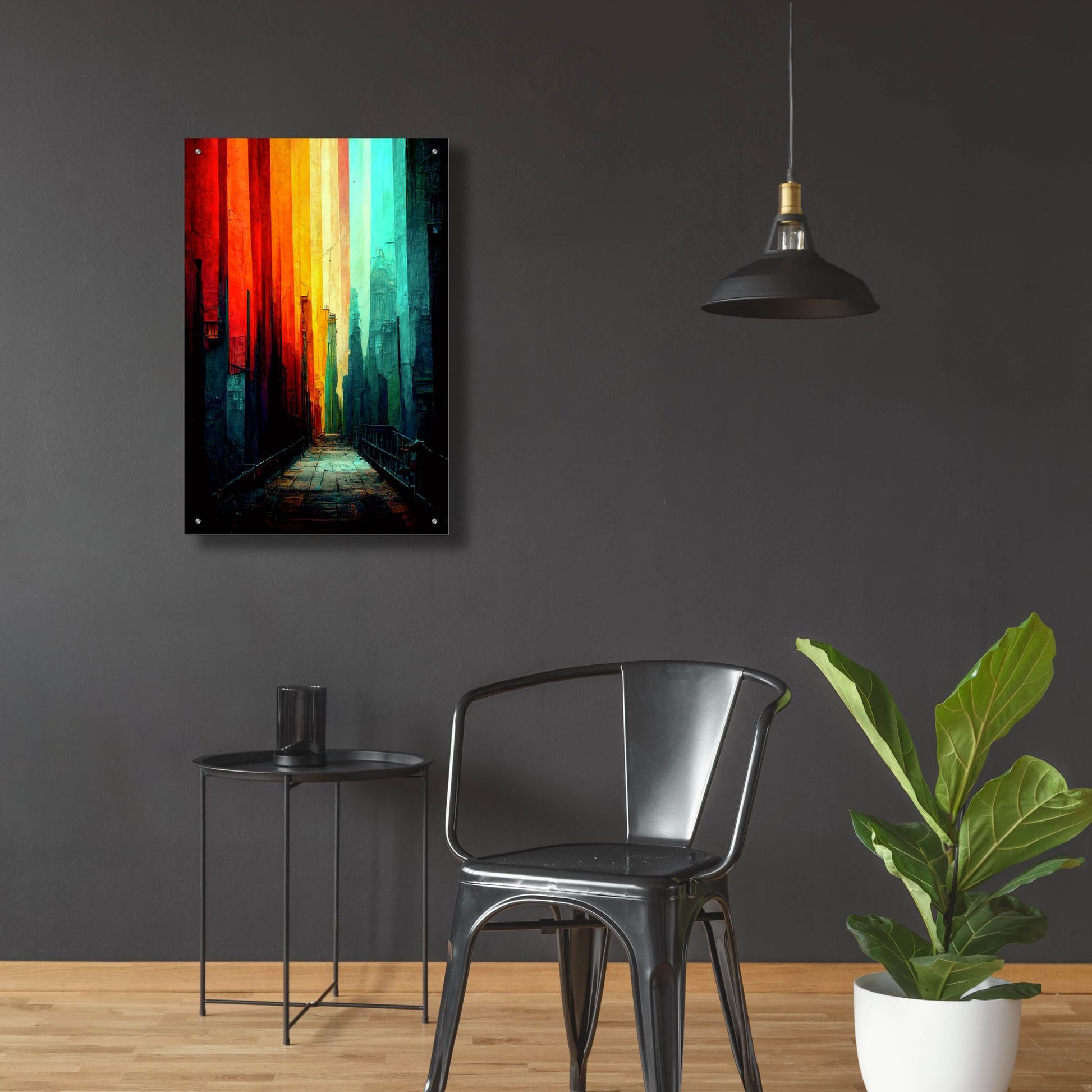 Epic Art 'Abstract City 1' by Romantz Art, Acrylic Glass Wall Art,24x36