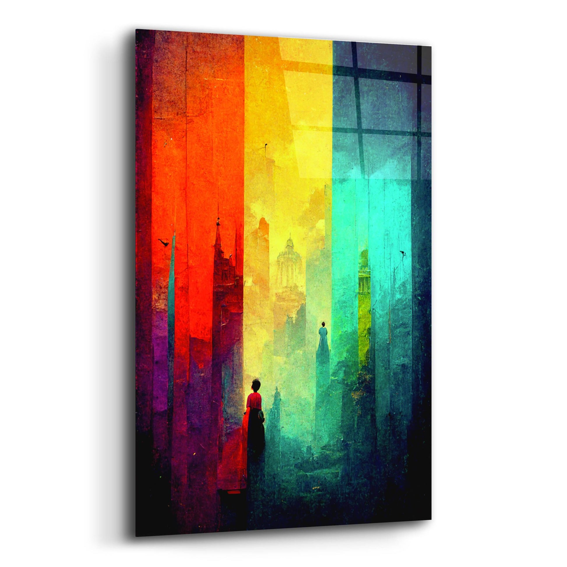 Epic Art 'Abstract City 2' by Romantz Art, Acrylic Glass Wall Art,12x16
