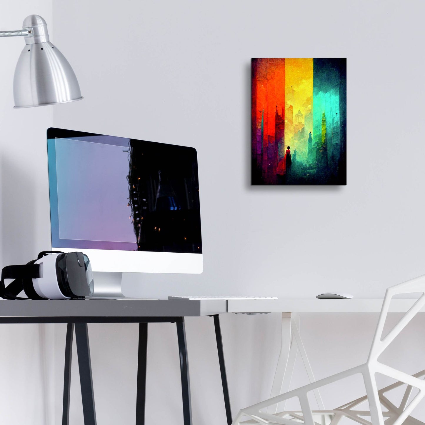 Epic Art 'Abstract City 2' by Romantz Art, Acrylic Glass Wall Art,12x16