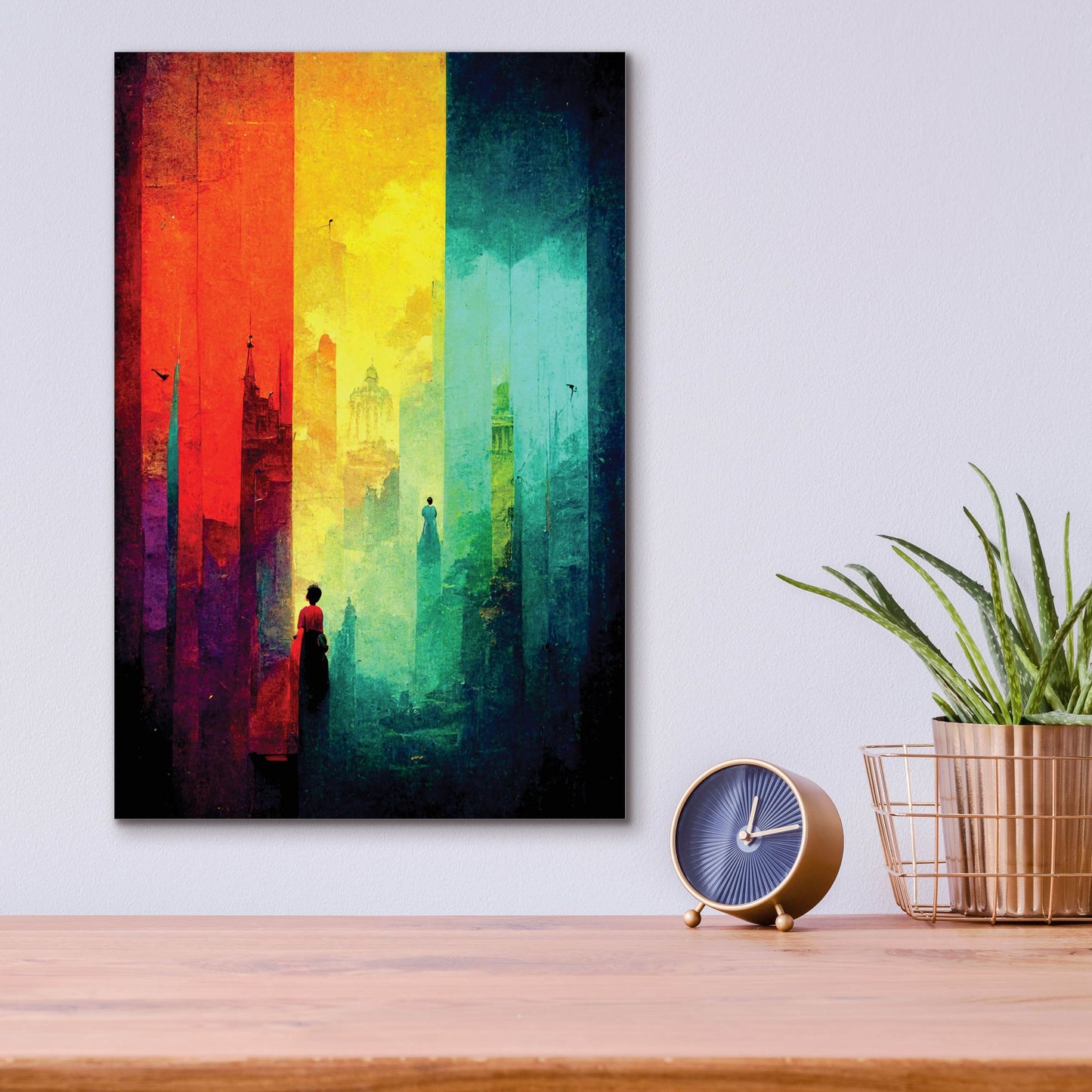 Epic Art 'Abstract City 2' by Romantz Art, Acrylic Glass Wall Art,12x16