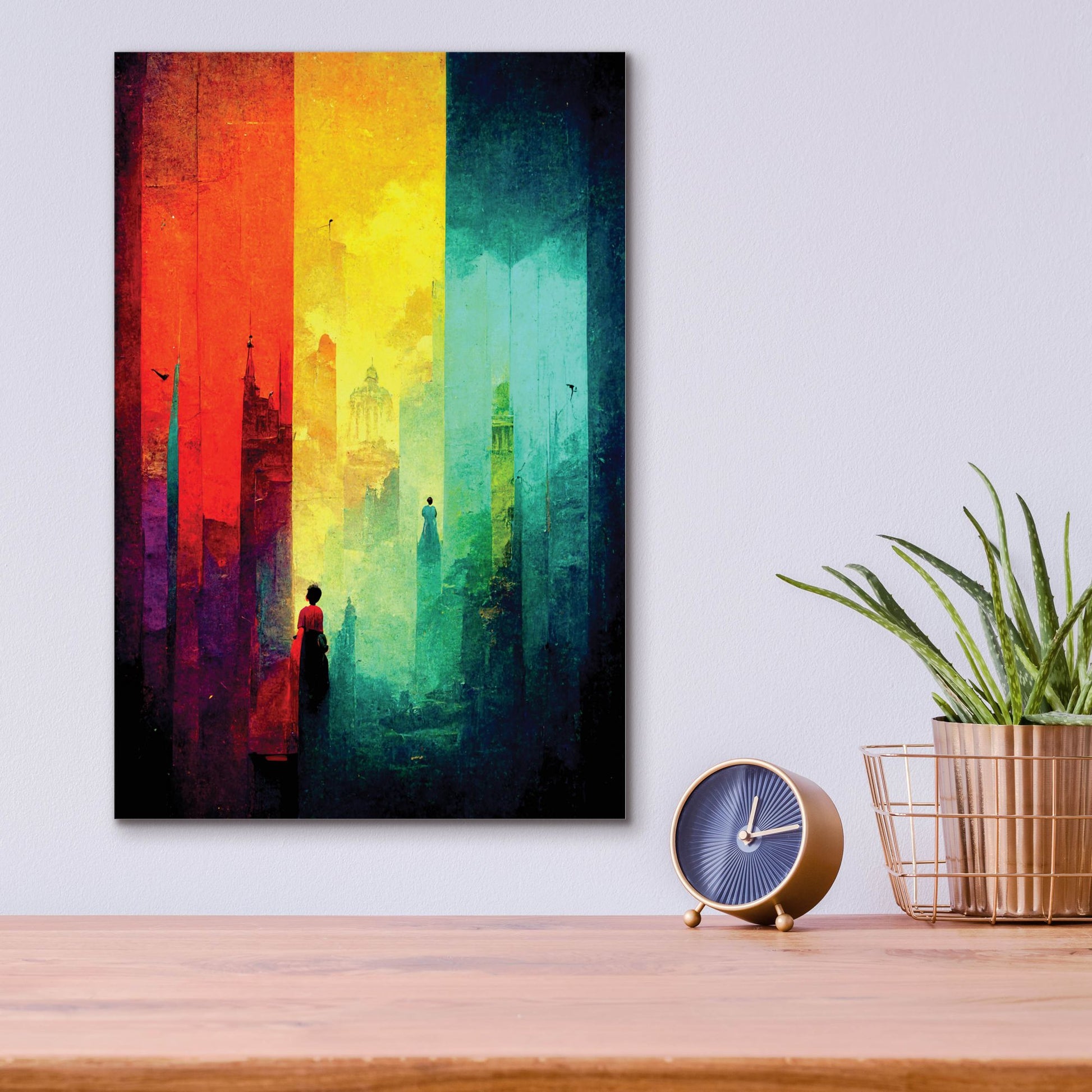 Epic Art 'Abstract City 2' by Romantz Art, Acrylic Glass Wall Art,12x16