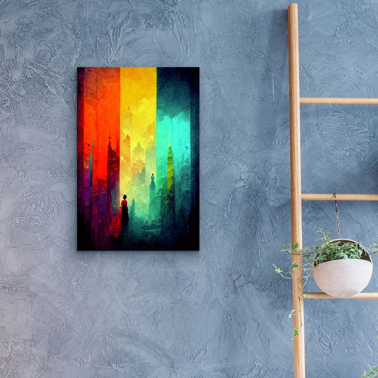 Epic Art 'Abstract City 2' by Romantz Art, Acrylic Glass Wall Art,16x24