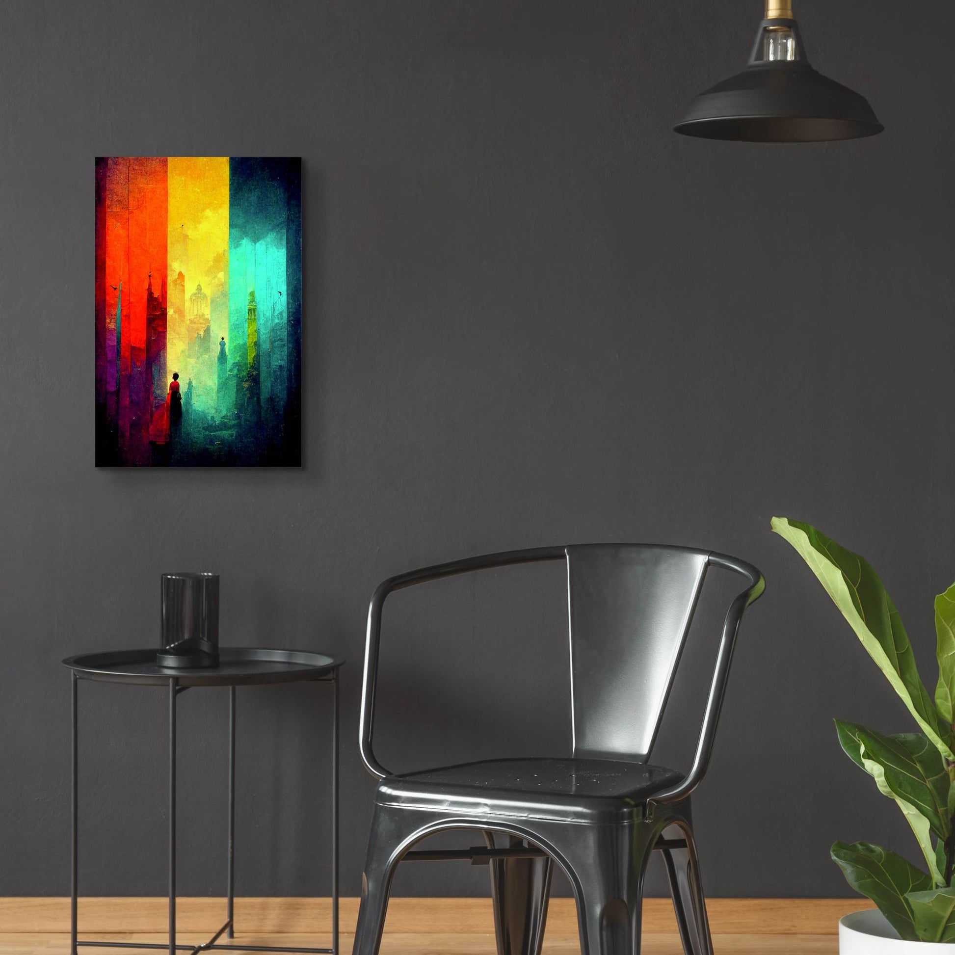 Epic Art 'Abstract City 2' by Romantz Art, Acrylic Glass Wall Art,16x24