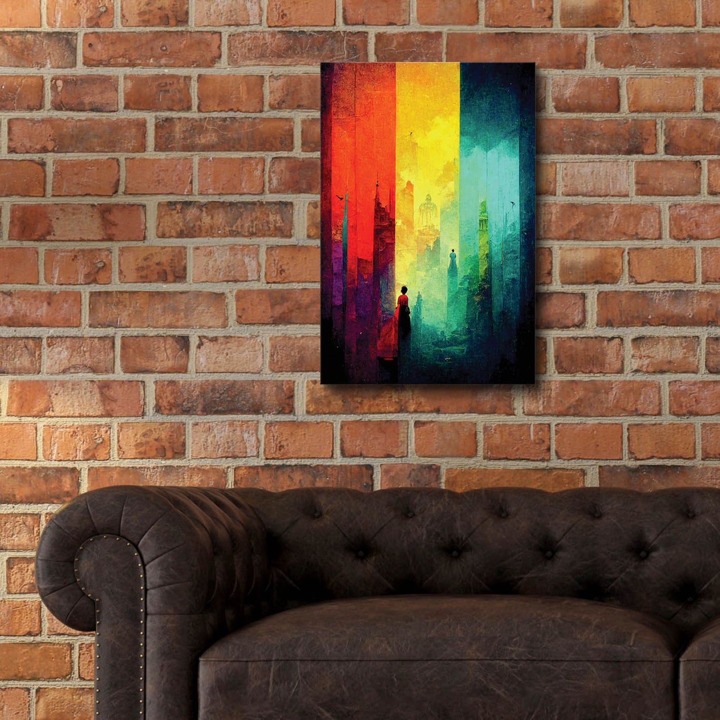 Epic Art 'Abstract City 2' by Romantz Art, Acrylic Glass Wall Art,16x24