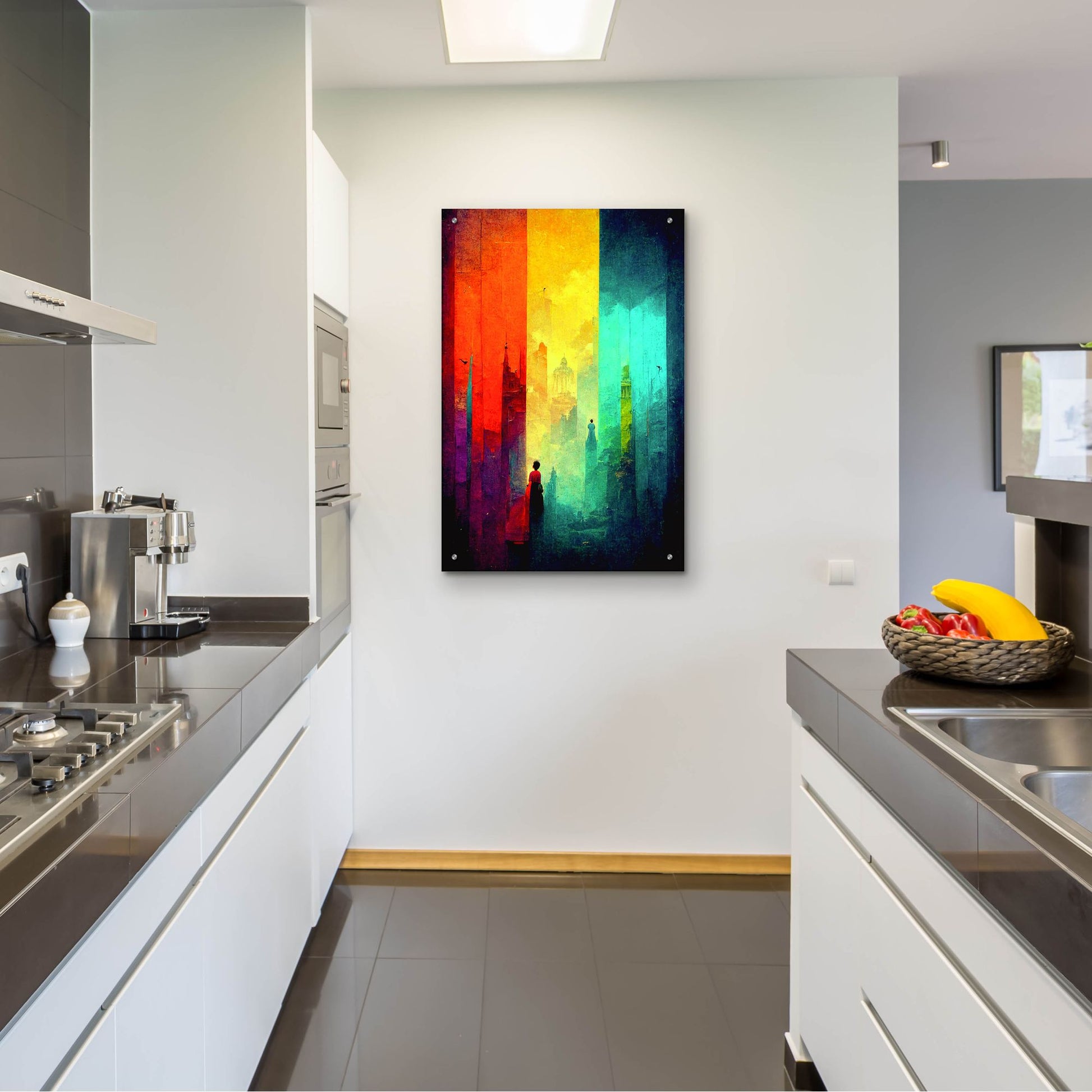 Epic Art 'Abstract City 2' by Romantz Art, Acrylic Glass Wall Art,24x36