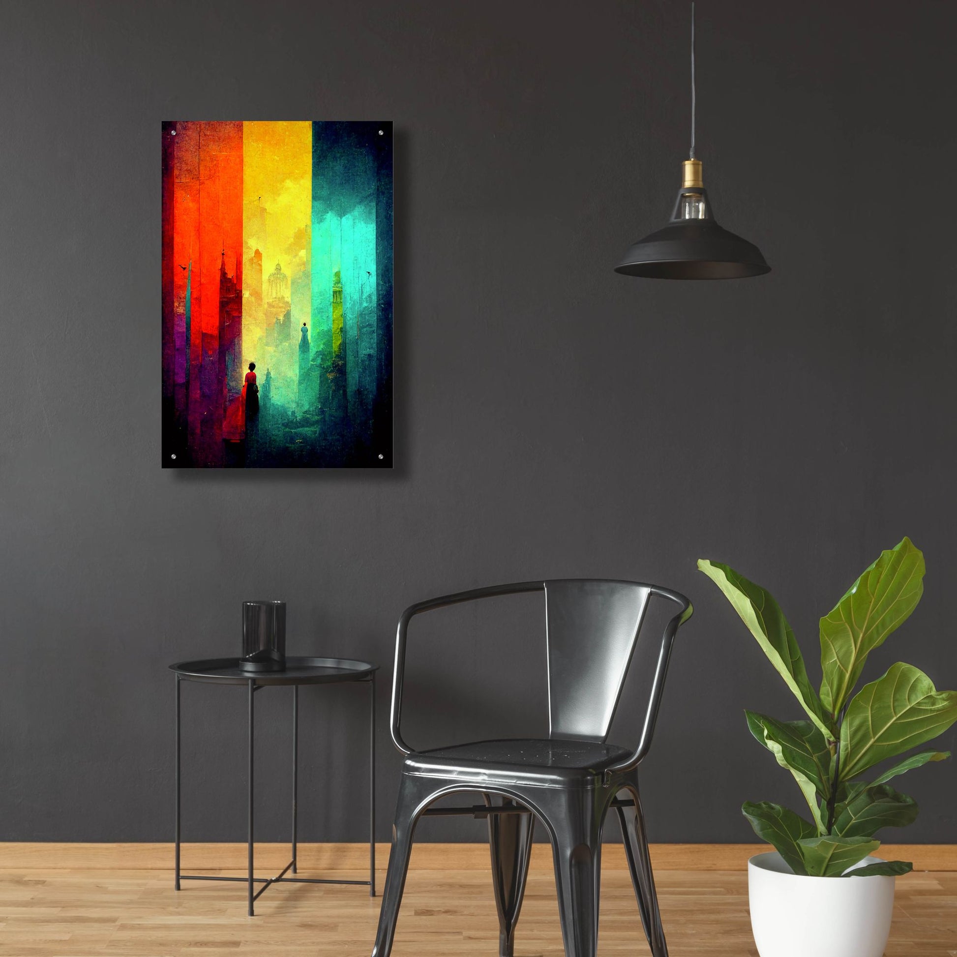 Epic Art 'Abstract City 2' by Romantz Art, Acrylic Glass Wall Art,24x36
