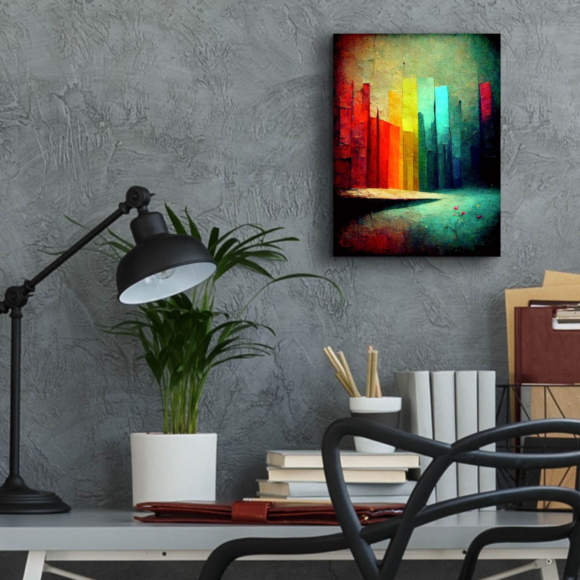 Epic Art 'Color Fortress' by Romantz Art, Acrylic Glass Wall Art,12x16