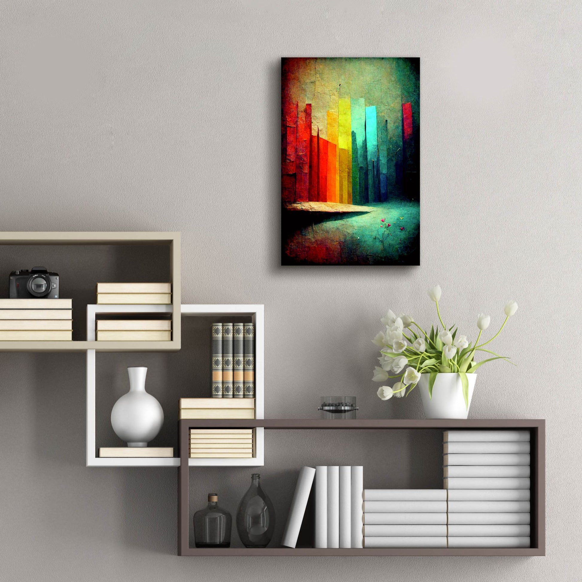 Epic Art 'Color Fortress' by Romantz Art, Acrylic Glass Wall Art,16x24