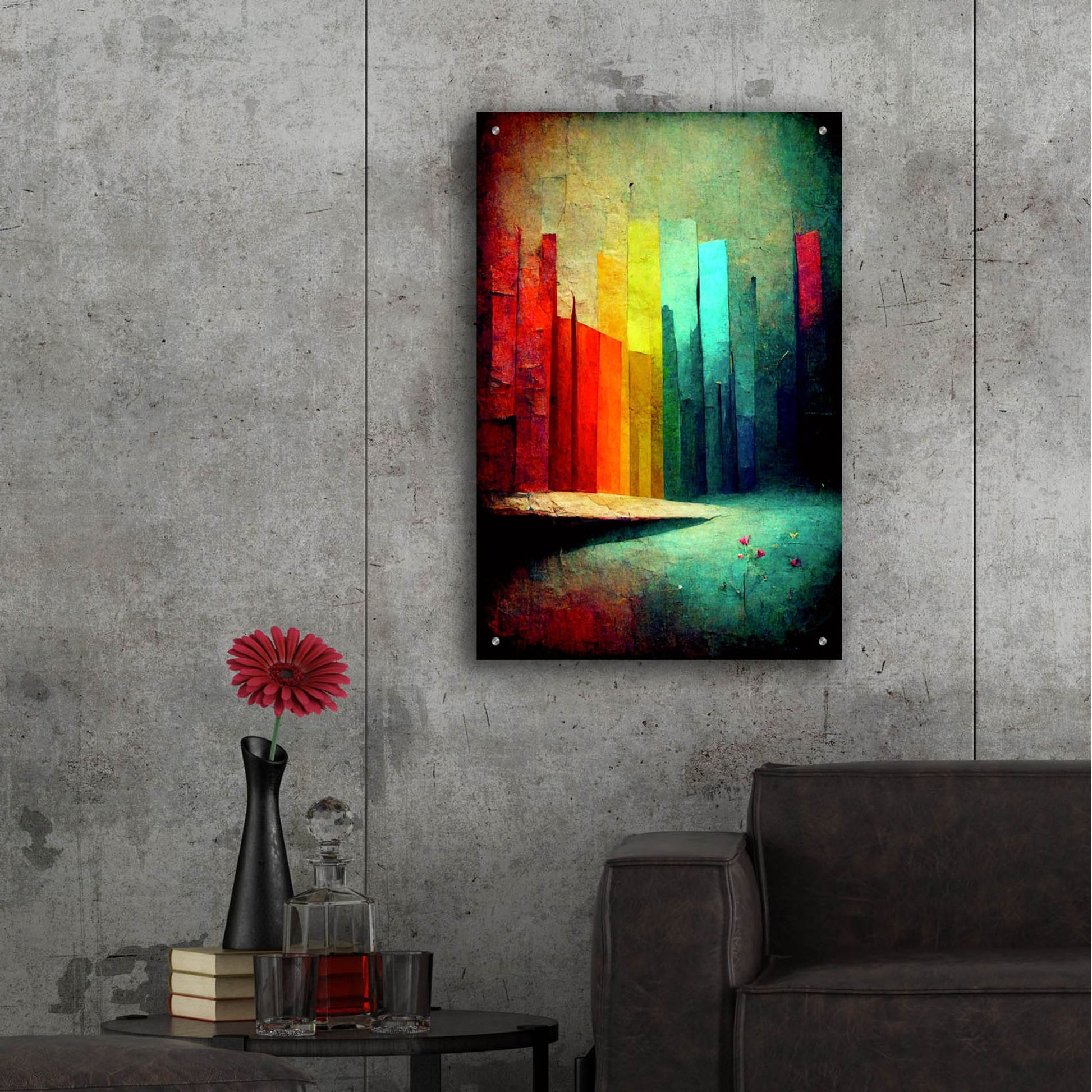 Epic Art 'Color Fortress' by Romantz Art, Acrylic Glass Wall Art,24x36