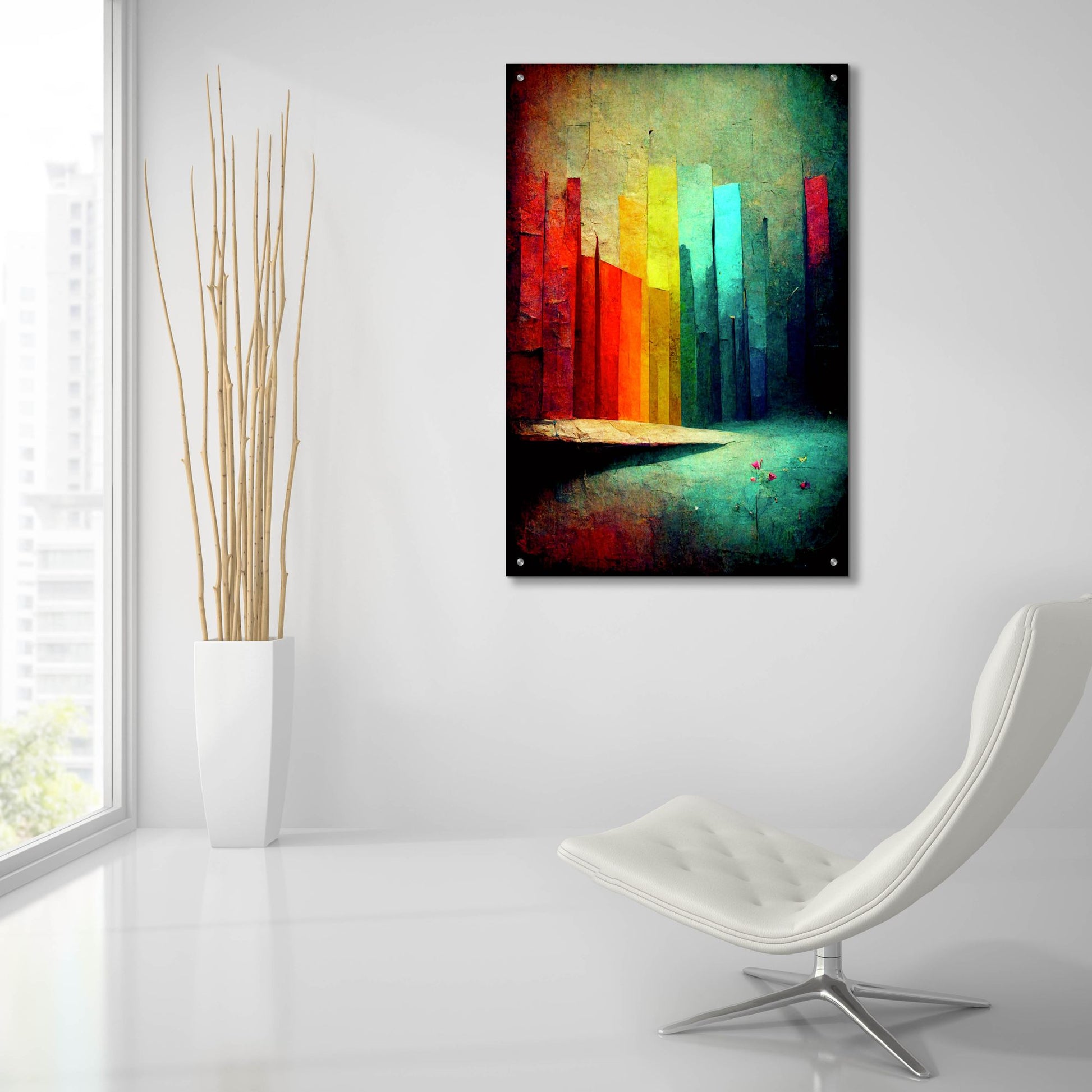 Epic Art 'Color Fortress' by Romantz Art, Acrylic Glass Wall Art,24x36