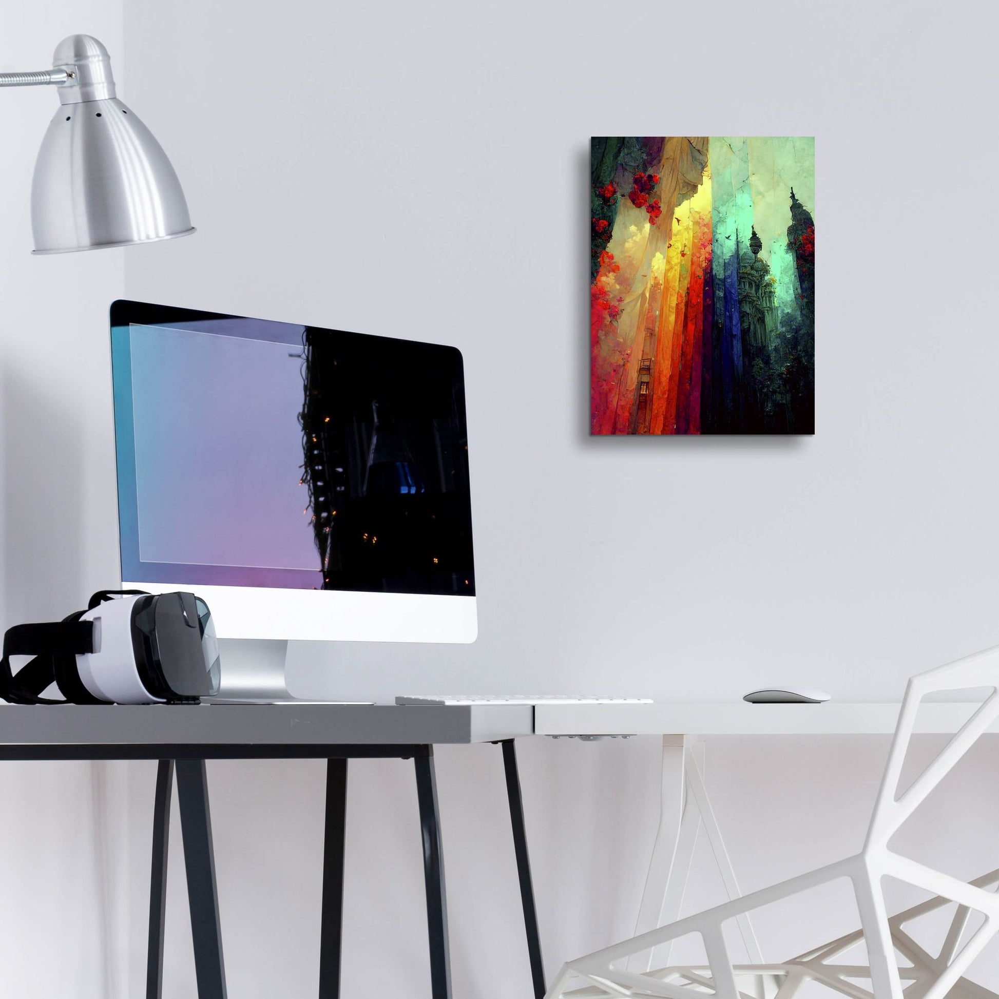 Epic Art 'Fantasy Draped City' by Romantz Art, Acrylic Glass Wall Art,12x16