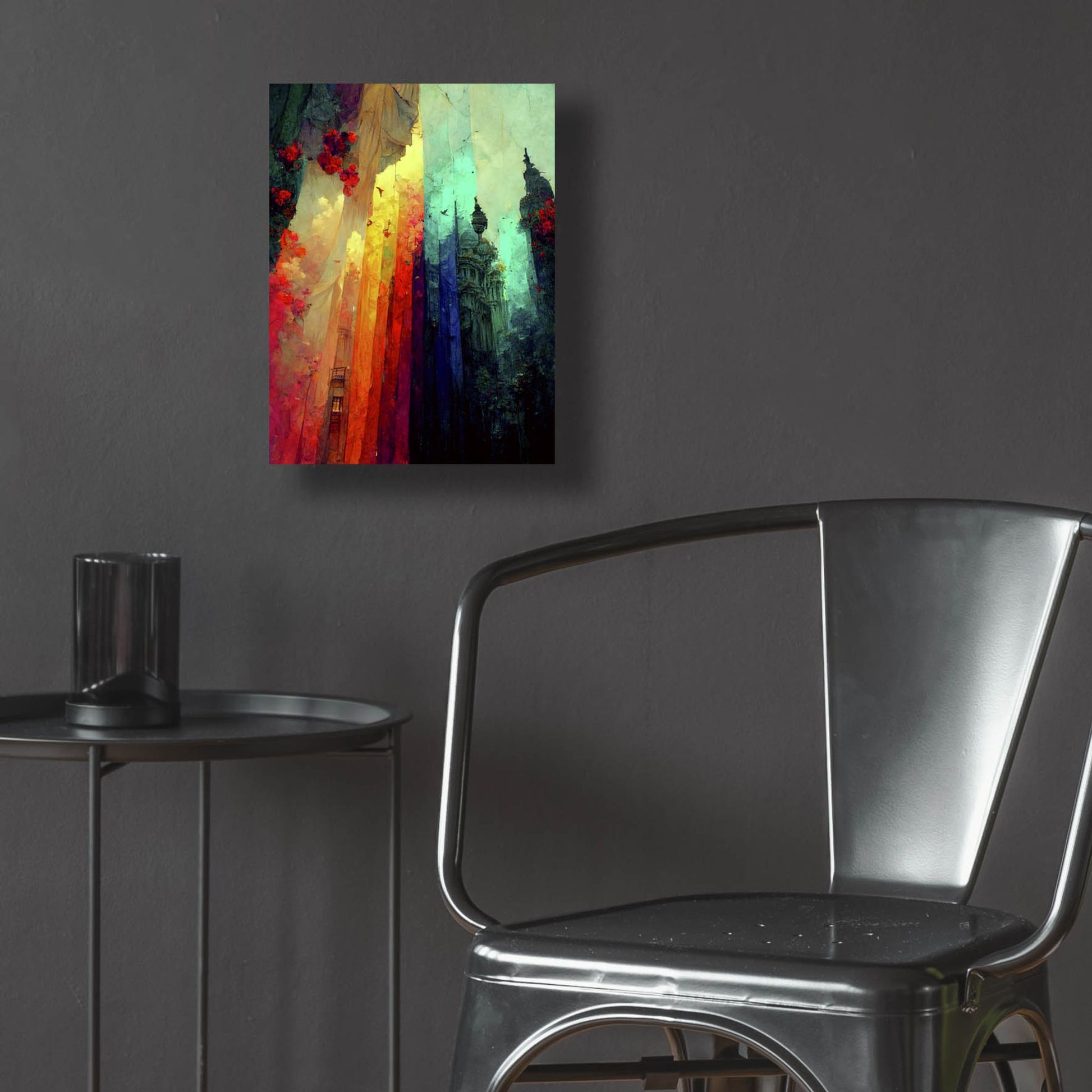 Epic Art 'Fantasy Draped City' by Romantz Art, Acrylic Glass Wall Art,12x16