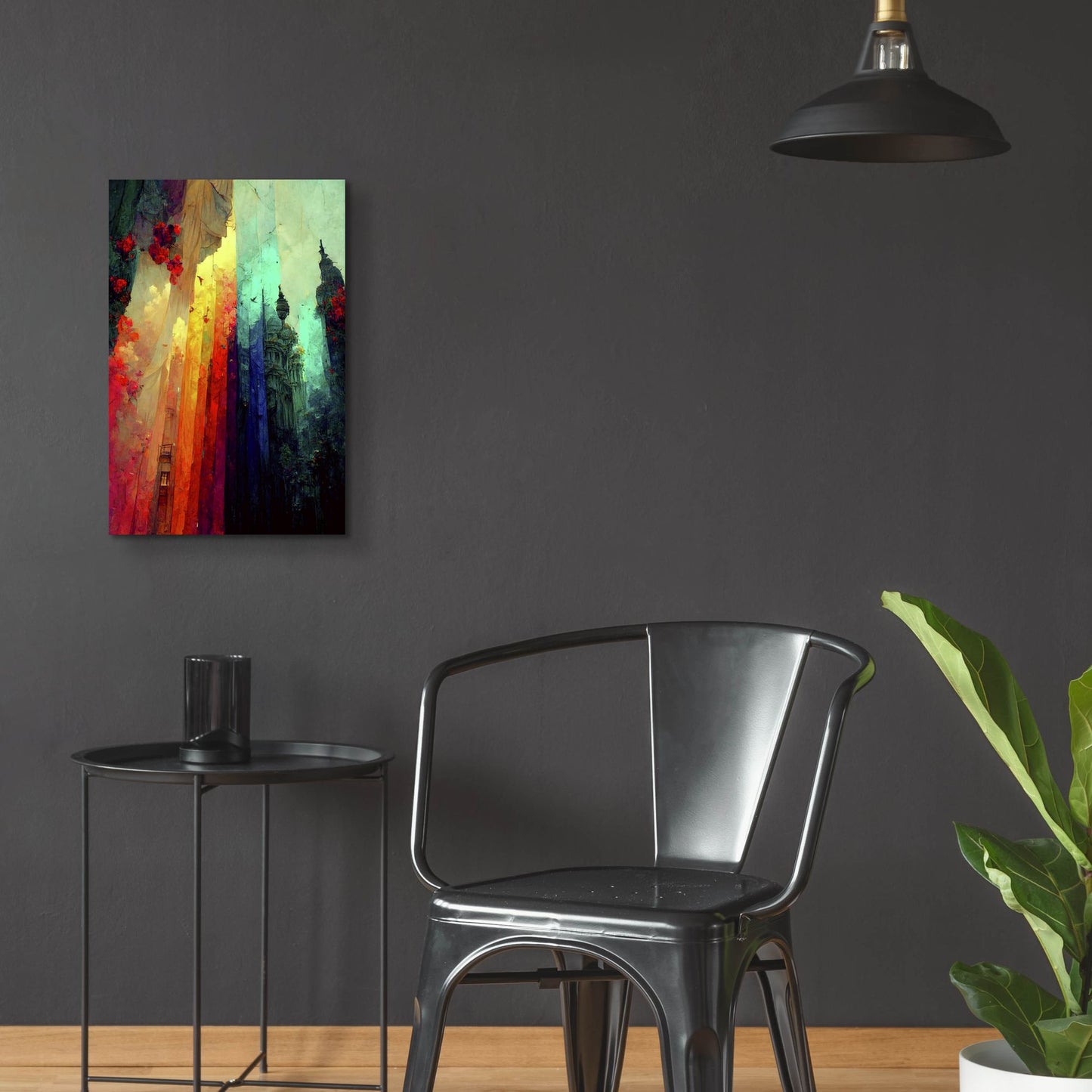 Epic Art 'Fantasy Draped City' by Romantz Art, Acrylic Glass Wall Art,16x24