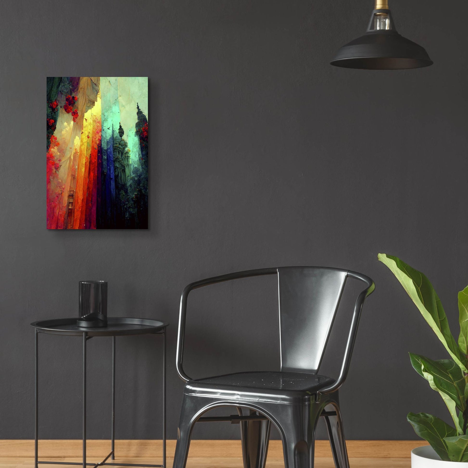 Epic Art 'Fantasy Draped City' by Romantz Art, Acrylic Glass Wall Art,16x24