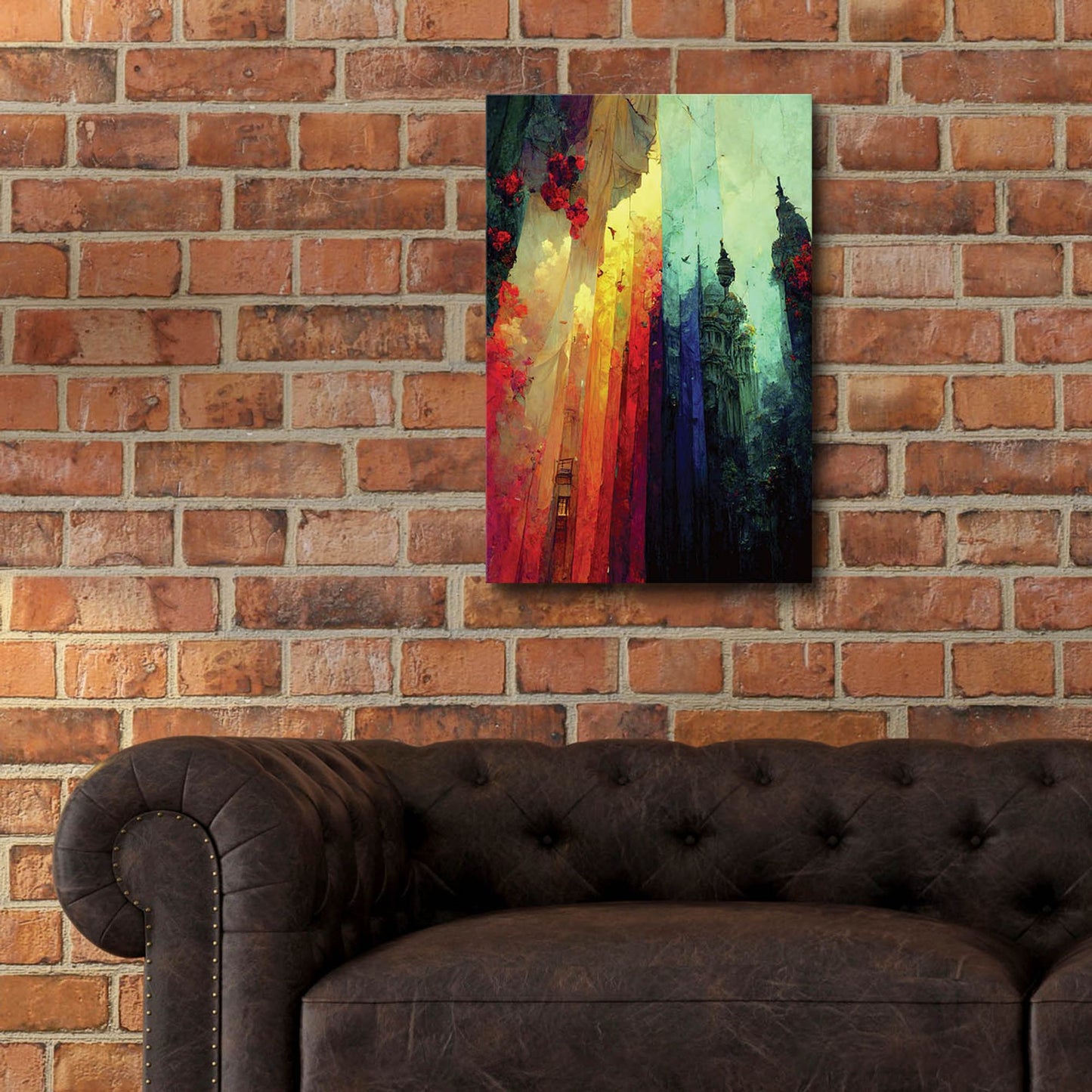 Epic Art 'Fantasy Draped City' by Romantz Art, Acrylic Glass Wall Art,16x24