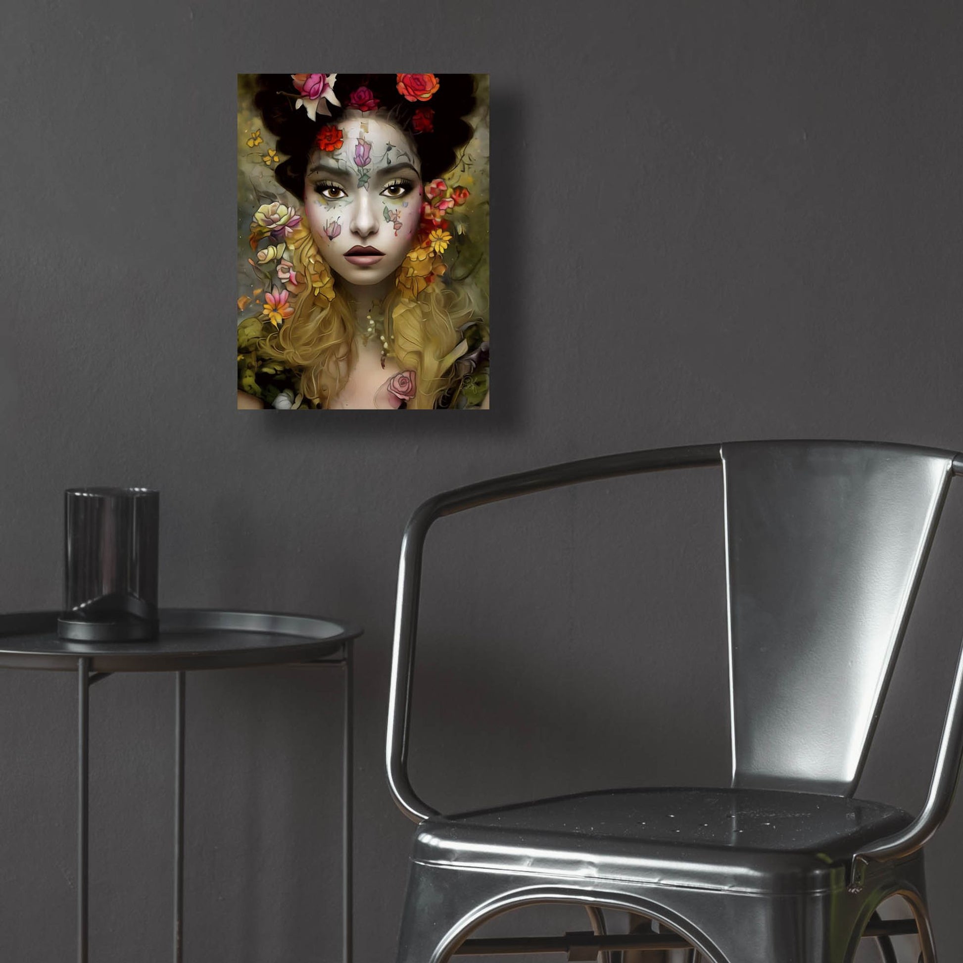 Epic Art 'Floral la Femme Portrait 1' by Romantz Art, Acrylic Glass Wall Art,12x16