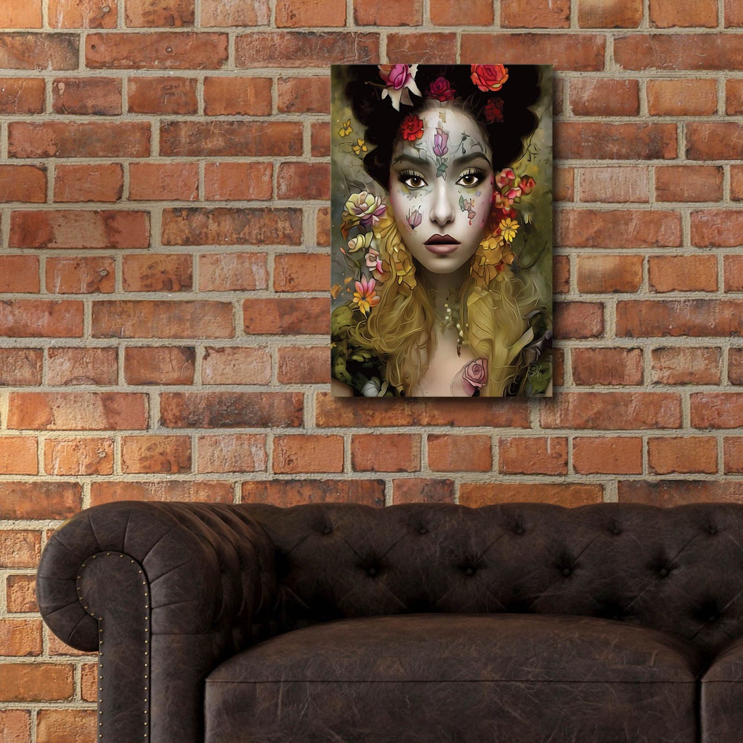 Epic Art 'Floral la Femme Portrait 1' by Romantz Art, Acrylic Glass Wall Art,16x24