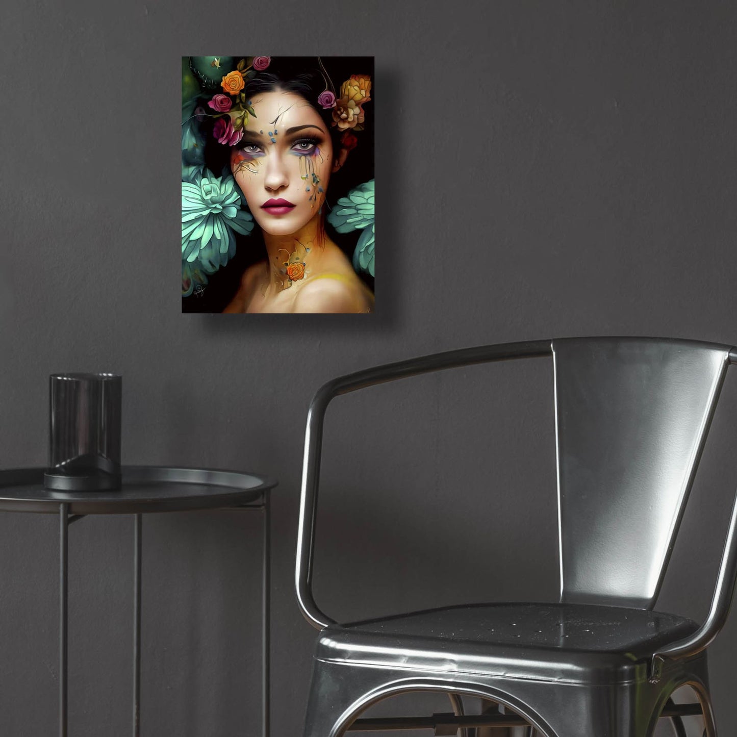 Epic Art 'Floral la Femme Portrait 2' by Romantz Art, Acrylic Glass Wall Art,12x16