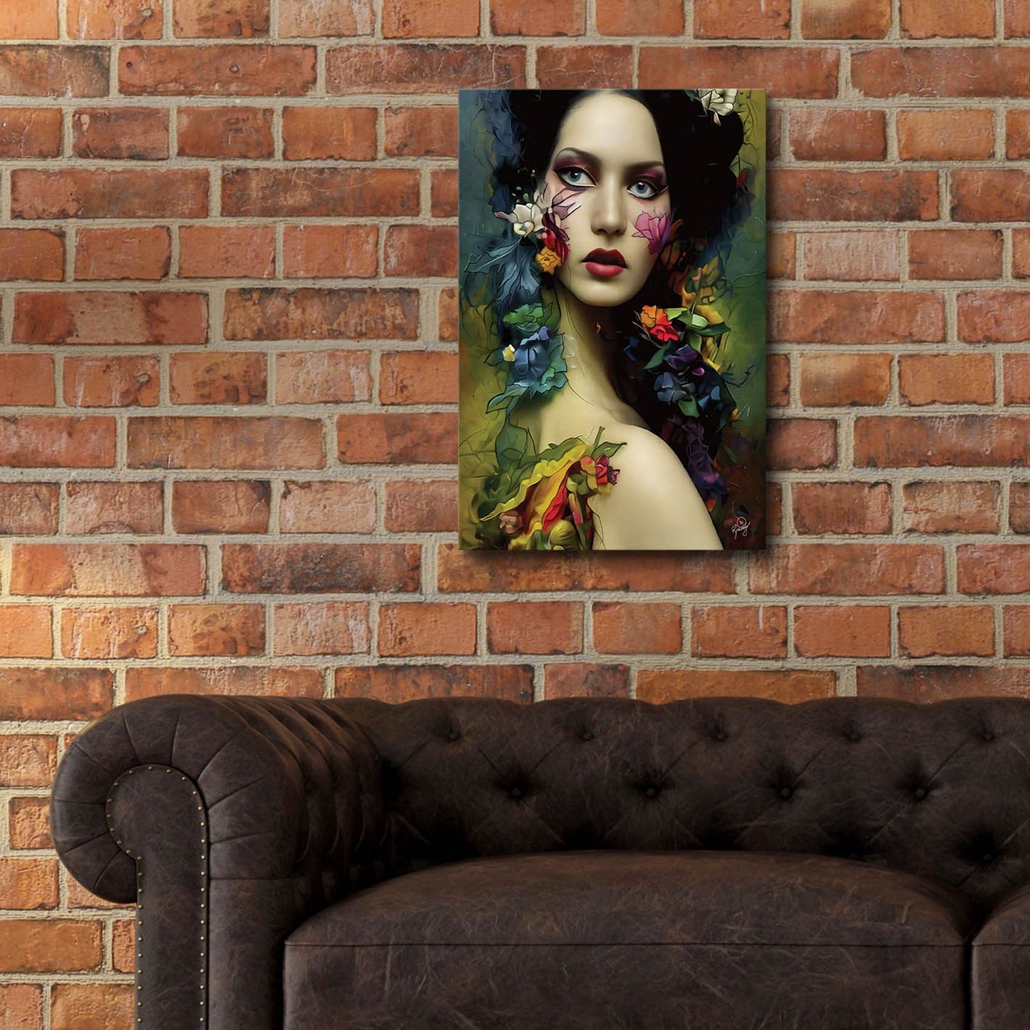 Epic Art 'Floral la Femme Portrait 3' by Romantz Art, Acrylic Glass Wall Art,16x24