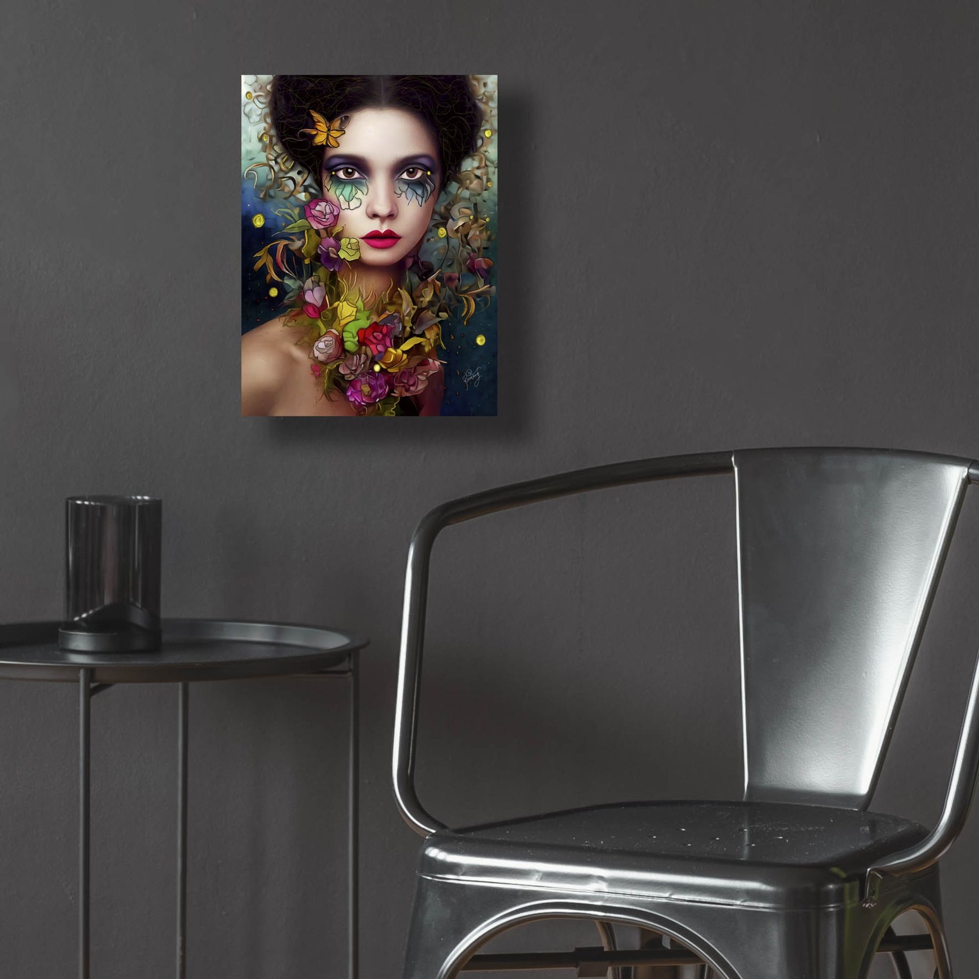 Epic Art 'Floral la Femme Portrait 4' by Romantz Art, Acrylic Glass Wall Art,12x16