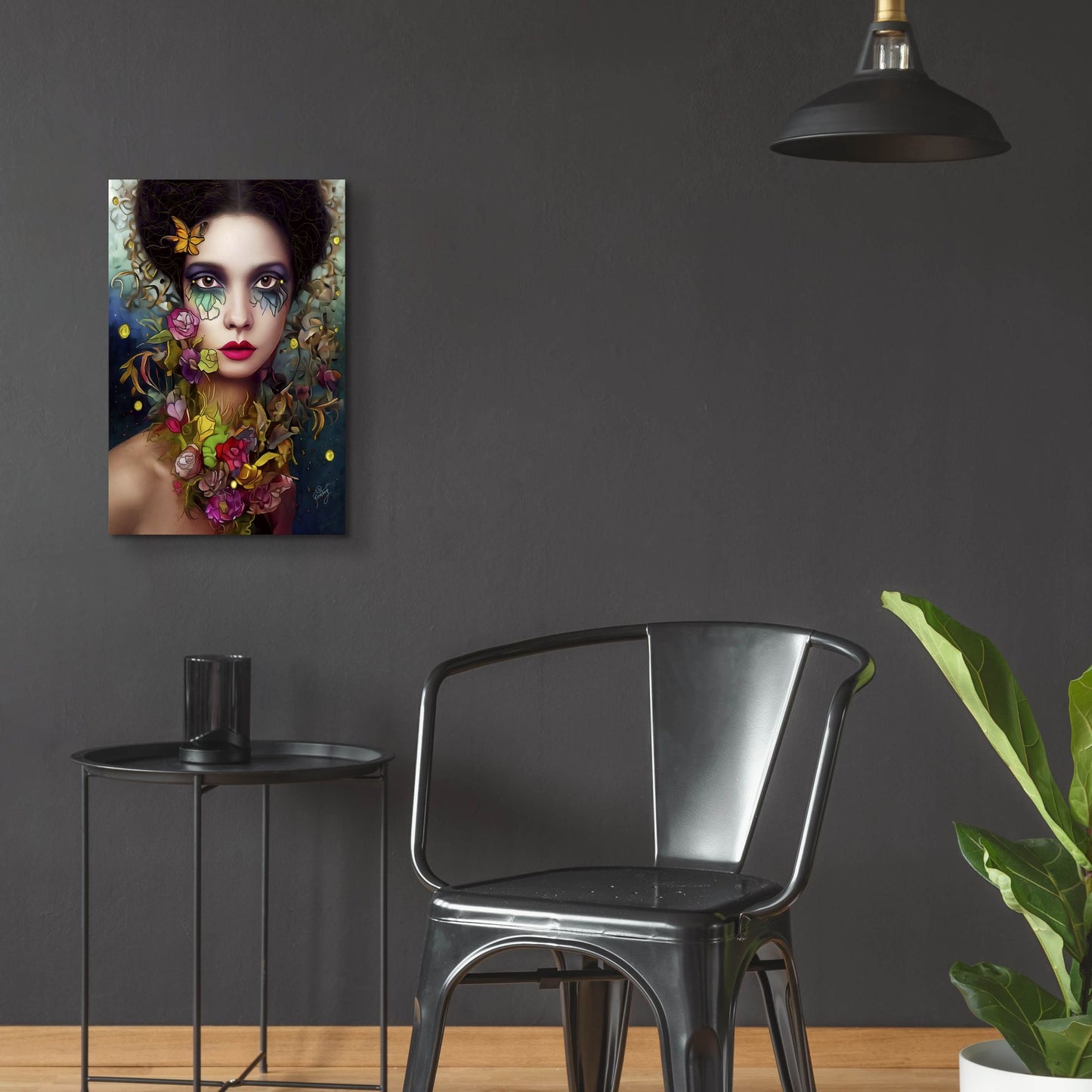 Epic Art 'Floral la Femme Portrait 4' by Romantz Art, Acrylic Glass Wall Art,16x24