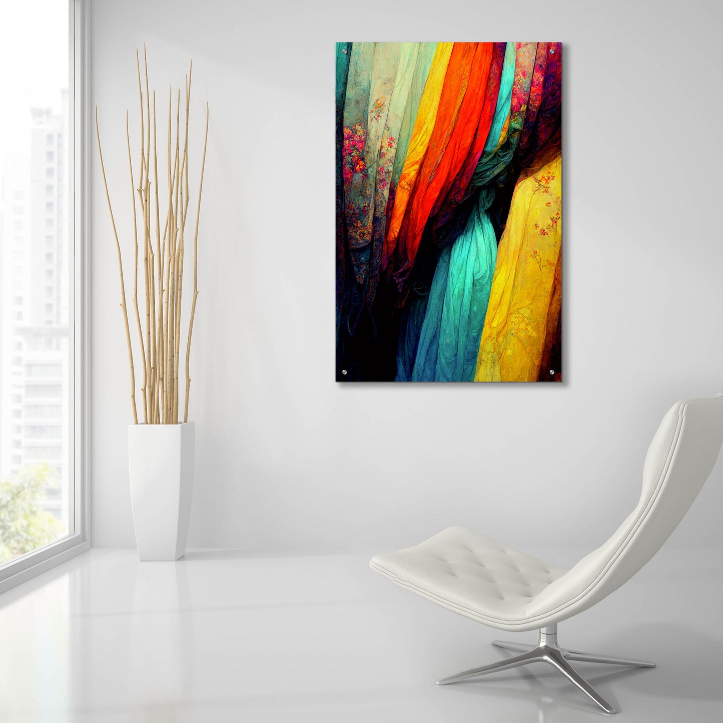 Epic Art 'Silk Drapes' by Romantz Art, Acrylic Glass Wall Art,24x36