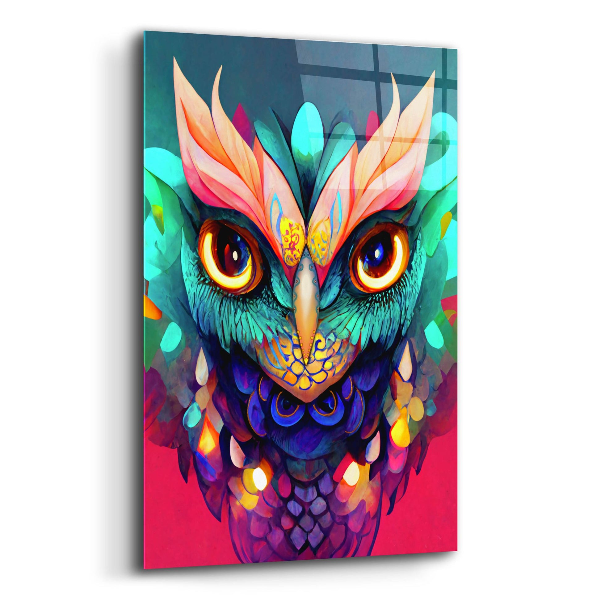 Epic Art 'Fantasy Owls 1' by Romantz Art, Acrylic Glass Wall Art,12x16