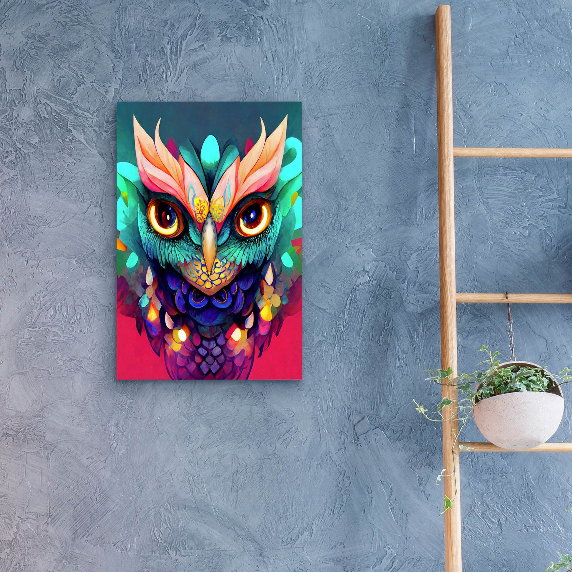 Epic Art 'Fantasy Owls 1' by Romantz Art, Acrylic Glass Wall Art,16x24