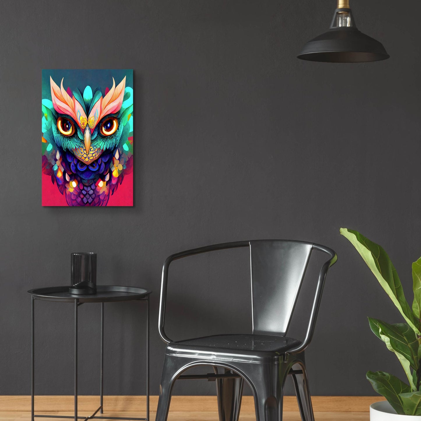 Epic Art 'Fantasy Owls 1' by Romantz Art, Acrylic Glass Wall Art,16x24