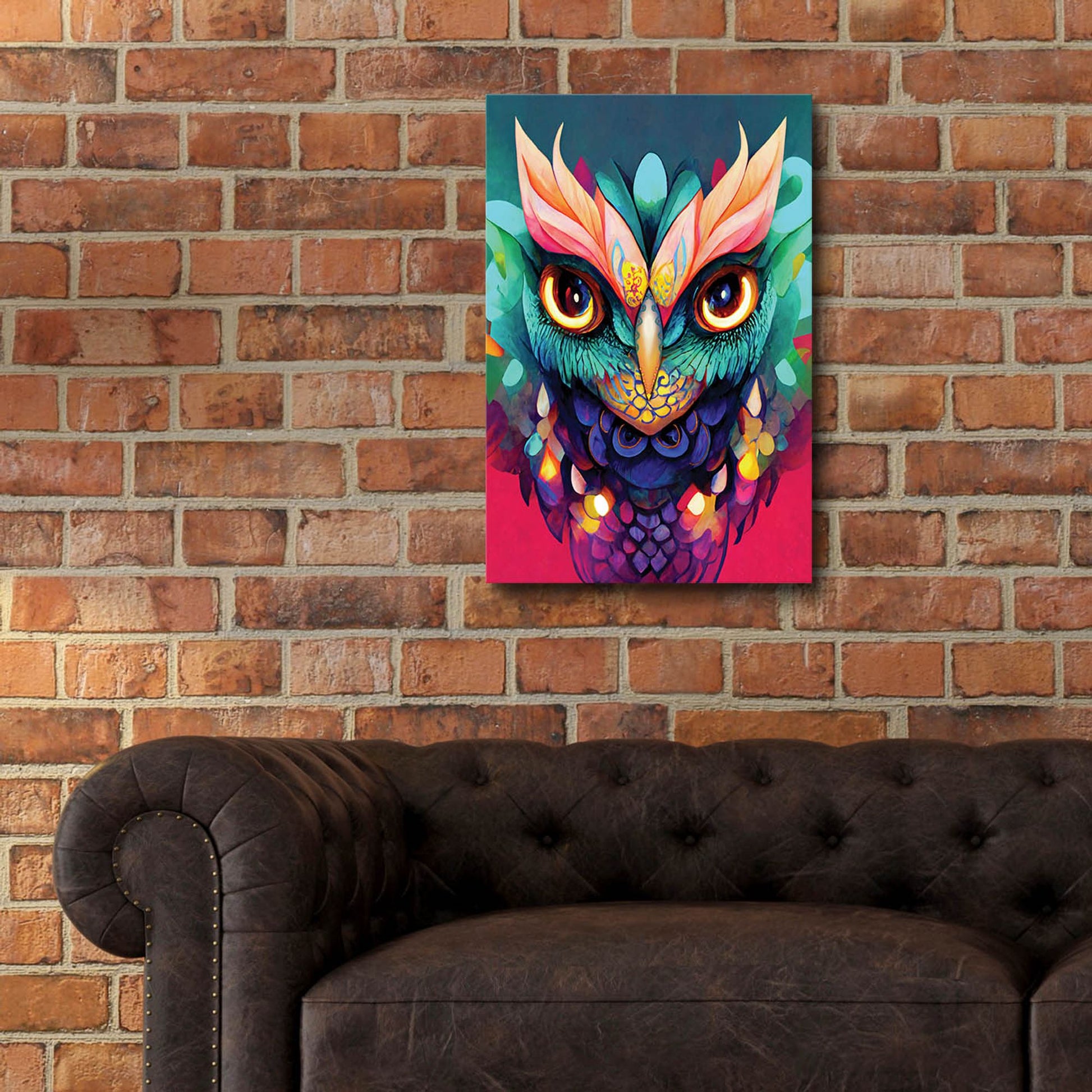 Epic Art 'Fantasy Owls 1' by Romantz Art, Acrylic Glass Wall Art,16x24