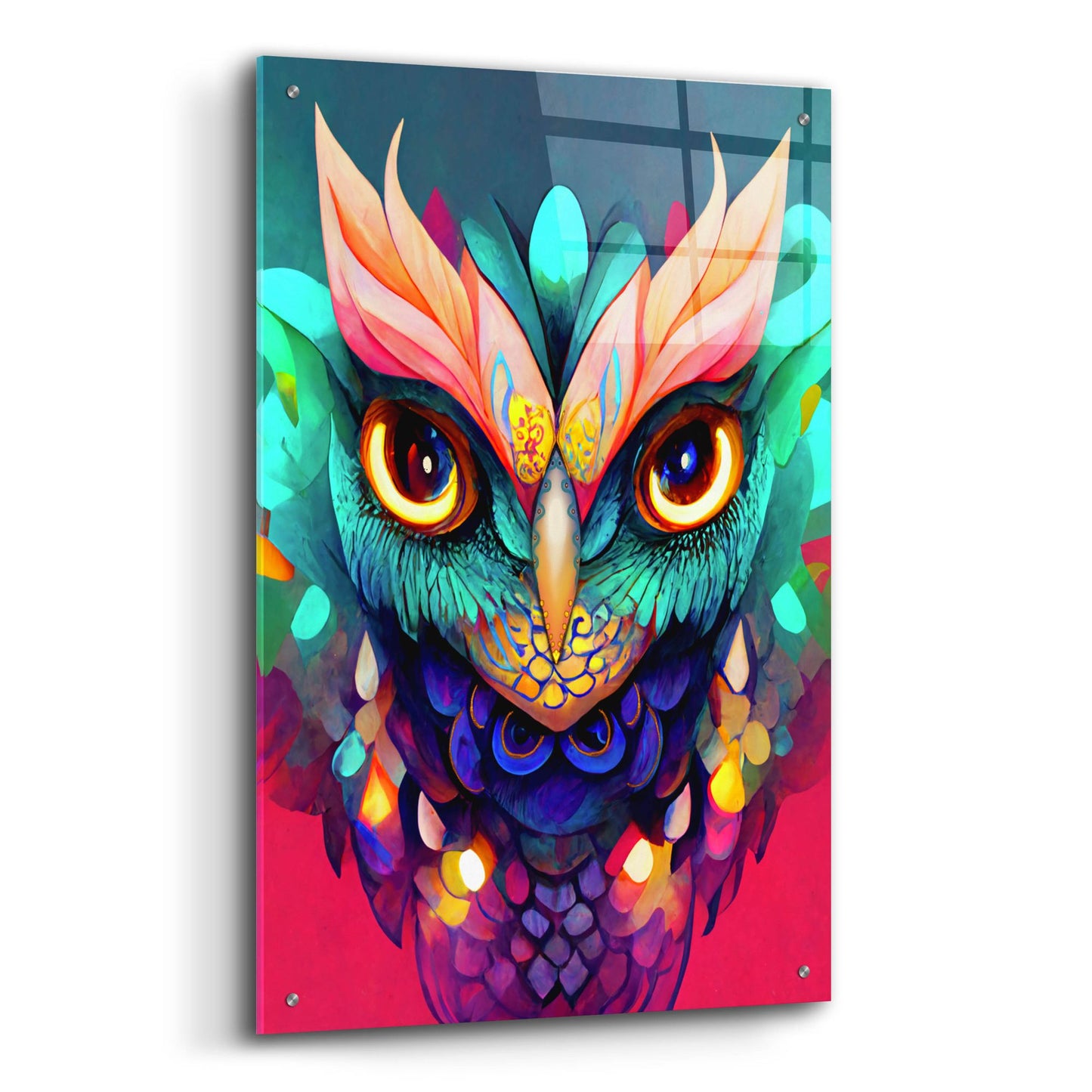 Epic Art 'Fantasy Owls 1' by Romantz Art, Acrylic Glass Wall Art,24x36