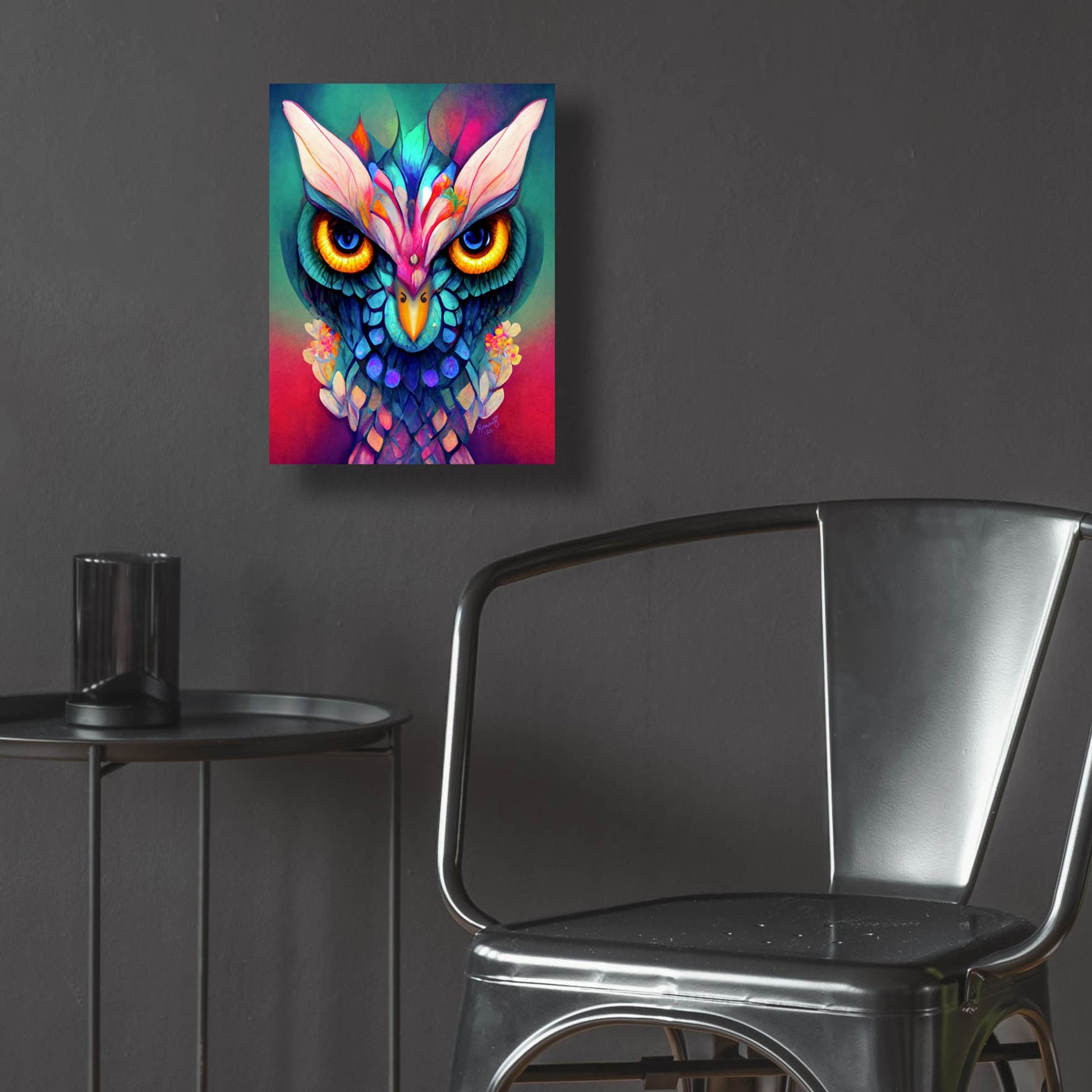 Epic Art 'Fantasy Owls 2' by Romantz Art, Acrylic Glass Wall Art,12x16