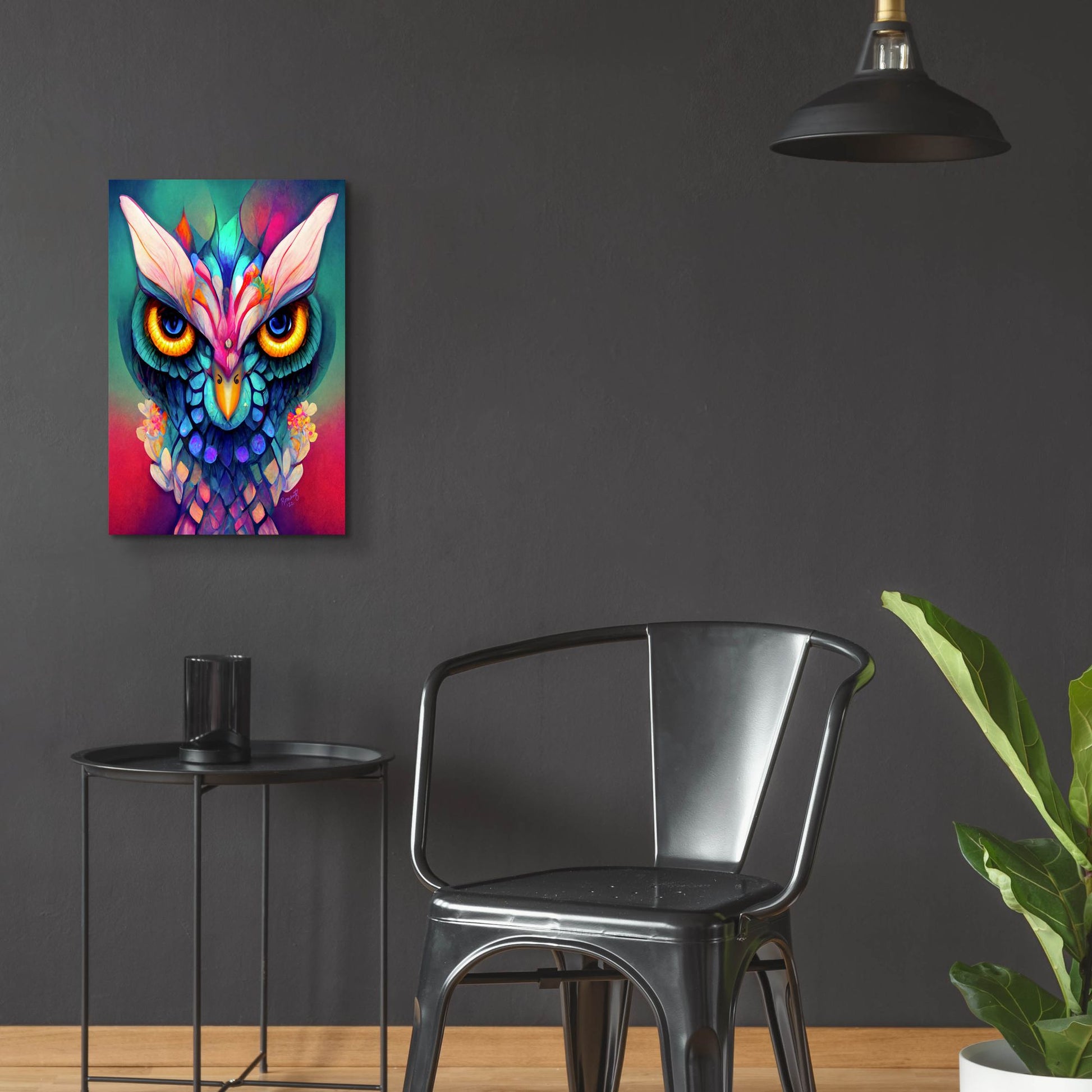 Epic Art 'Fantasy Owls 2' by Romantz Art, Acrylic Glass Wall Art,16x24