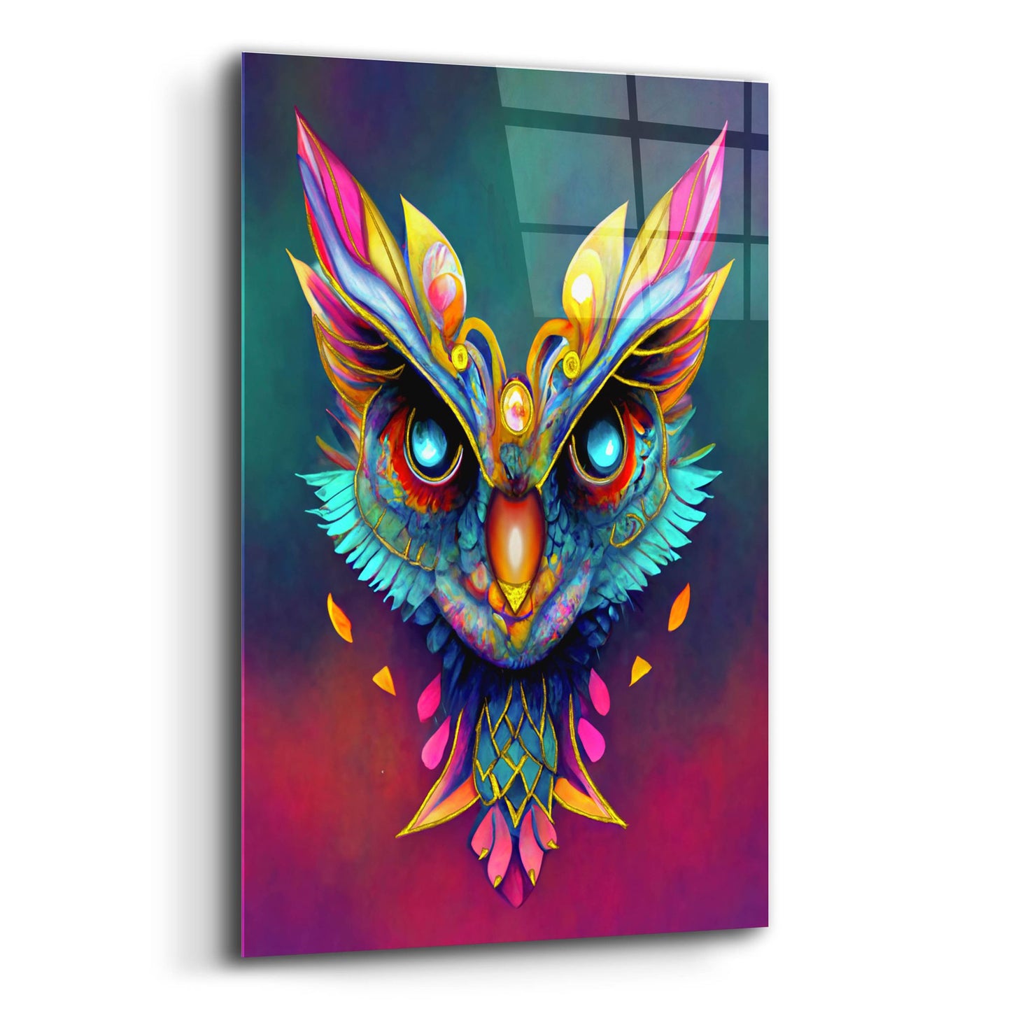 Epic Art 'Fantasy Owls 3' by Romantz Art, Acrylic Glass Wall Art,12x16